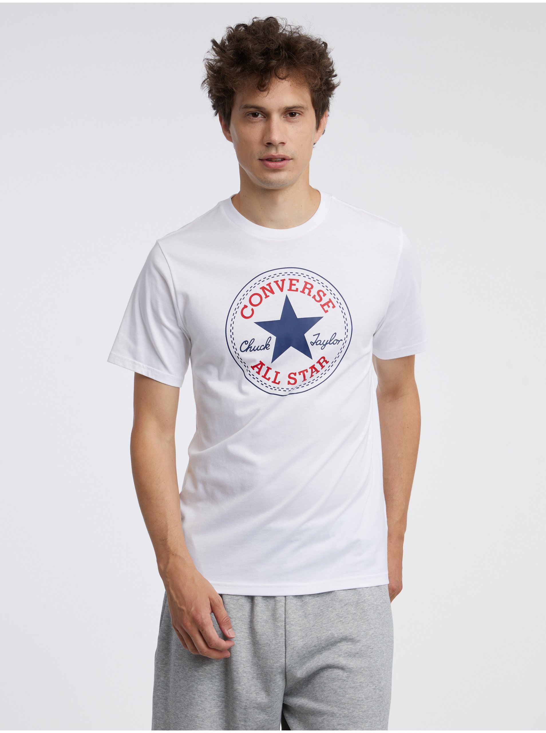 Lacno Biele unisex tričko Converse