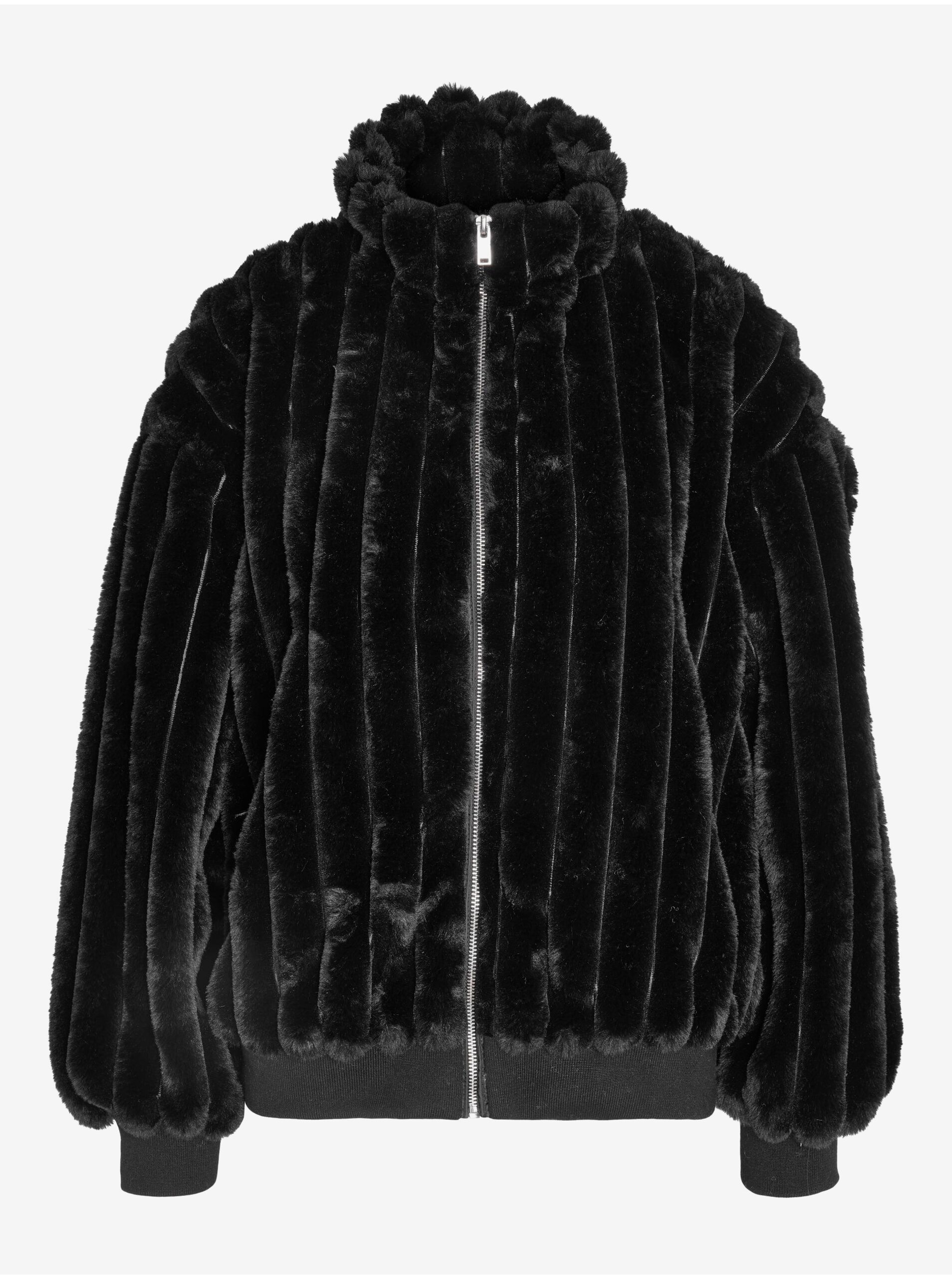 E-shop Černá dámská zimní bunda z umělého kožíšku Noisy May Zena