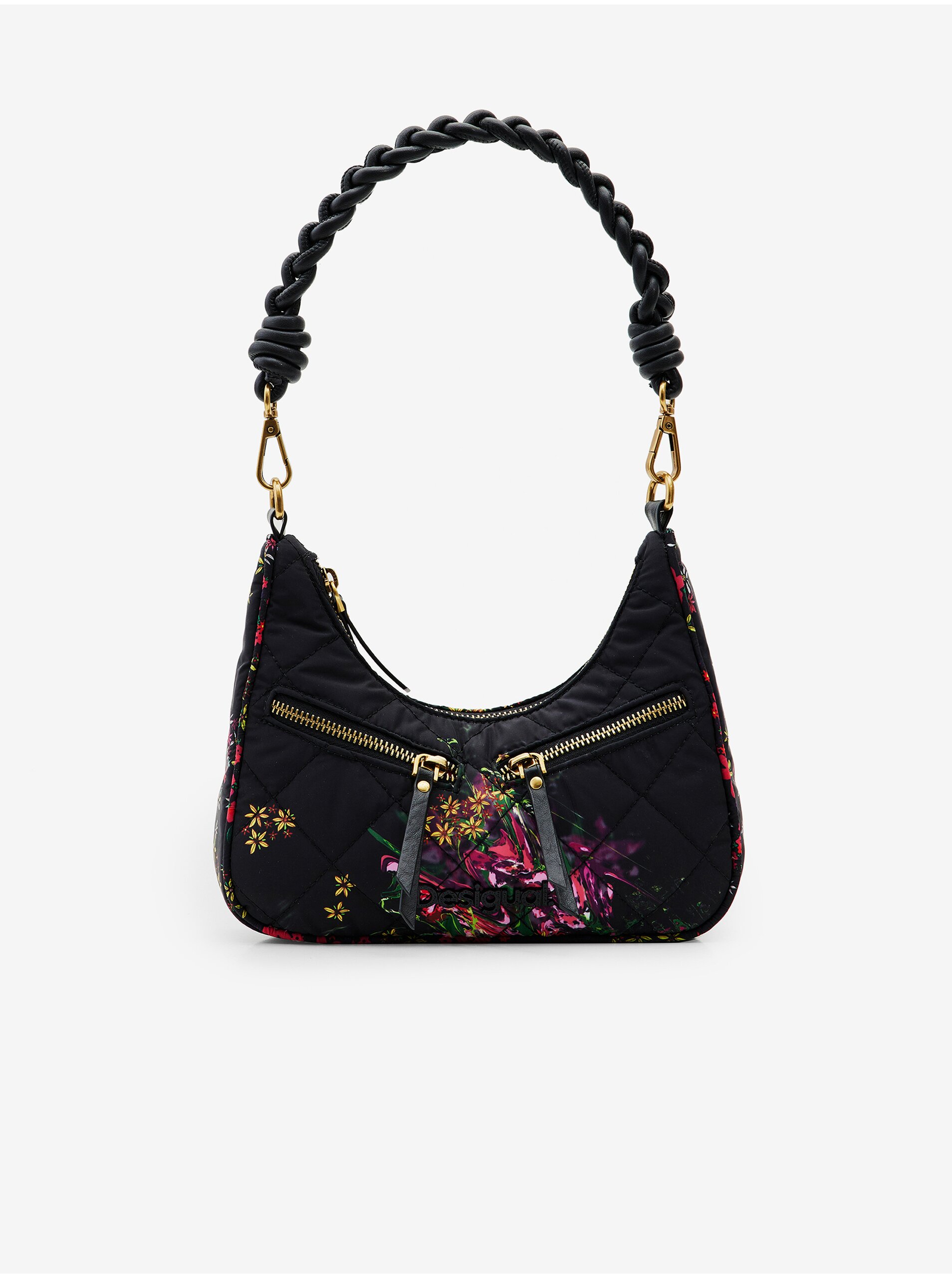 E-shop Čierna dámska kvetovaná kabelka Desigual Yenes Medley Multipocket