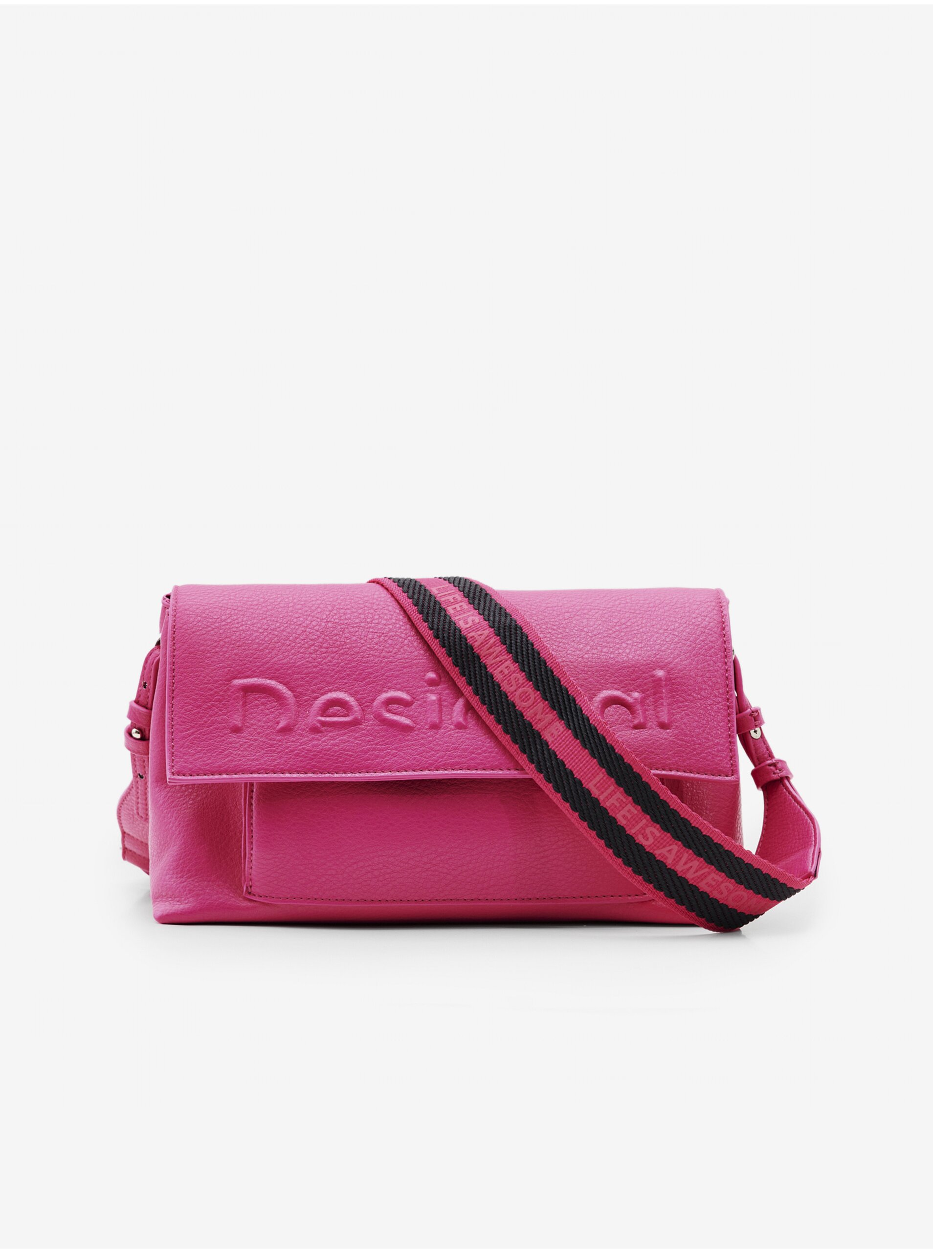 Lacno Ružová dámska crossbody kabelka Desigual Half Logo Venecia 2.0