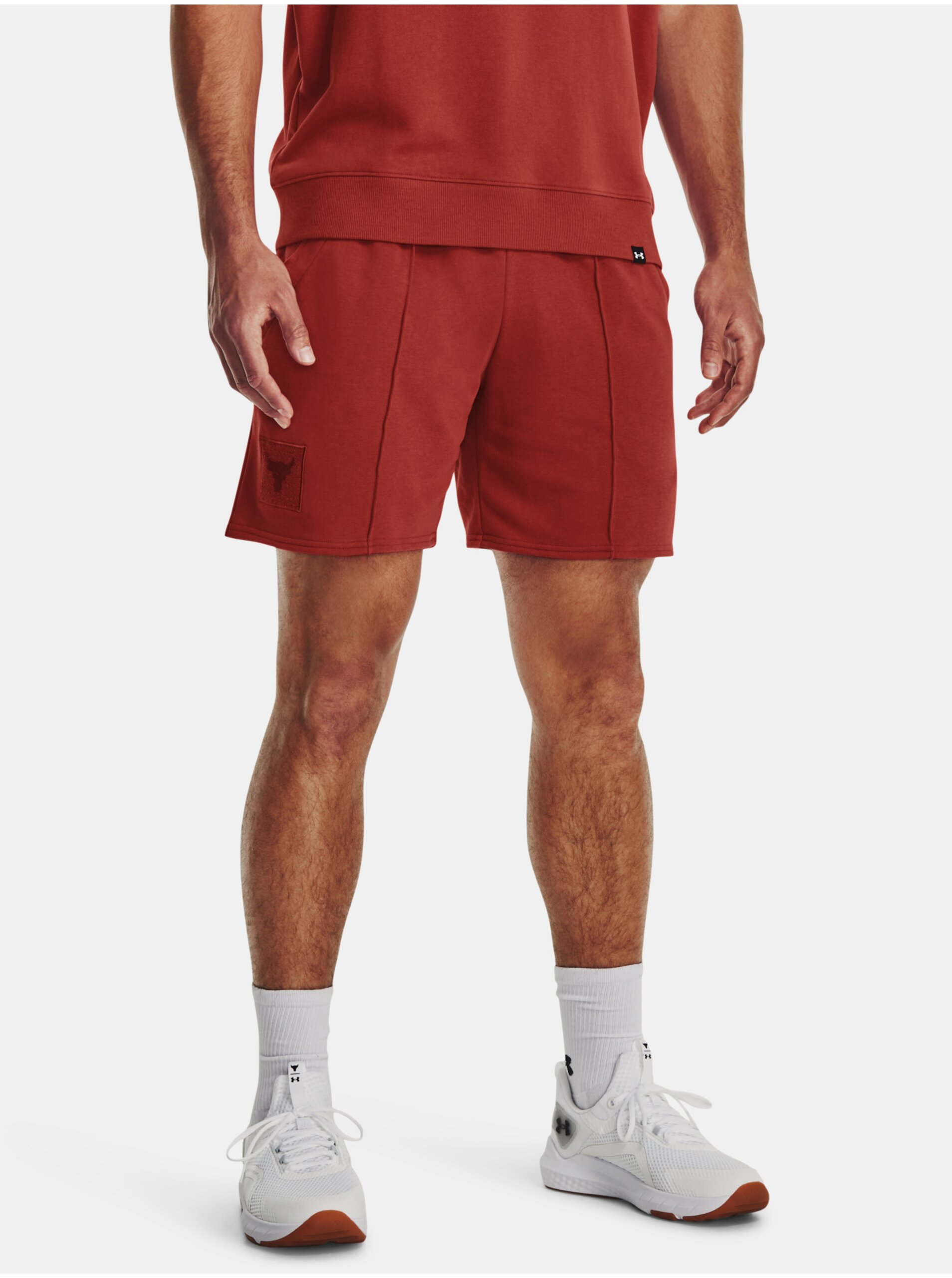 Levně Červené pánské kraťasy Under Armour Pjt Rock Terry Gym Short