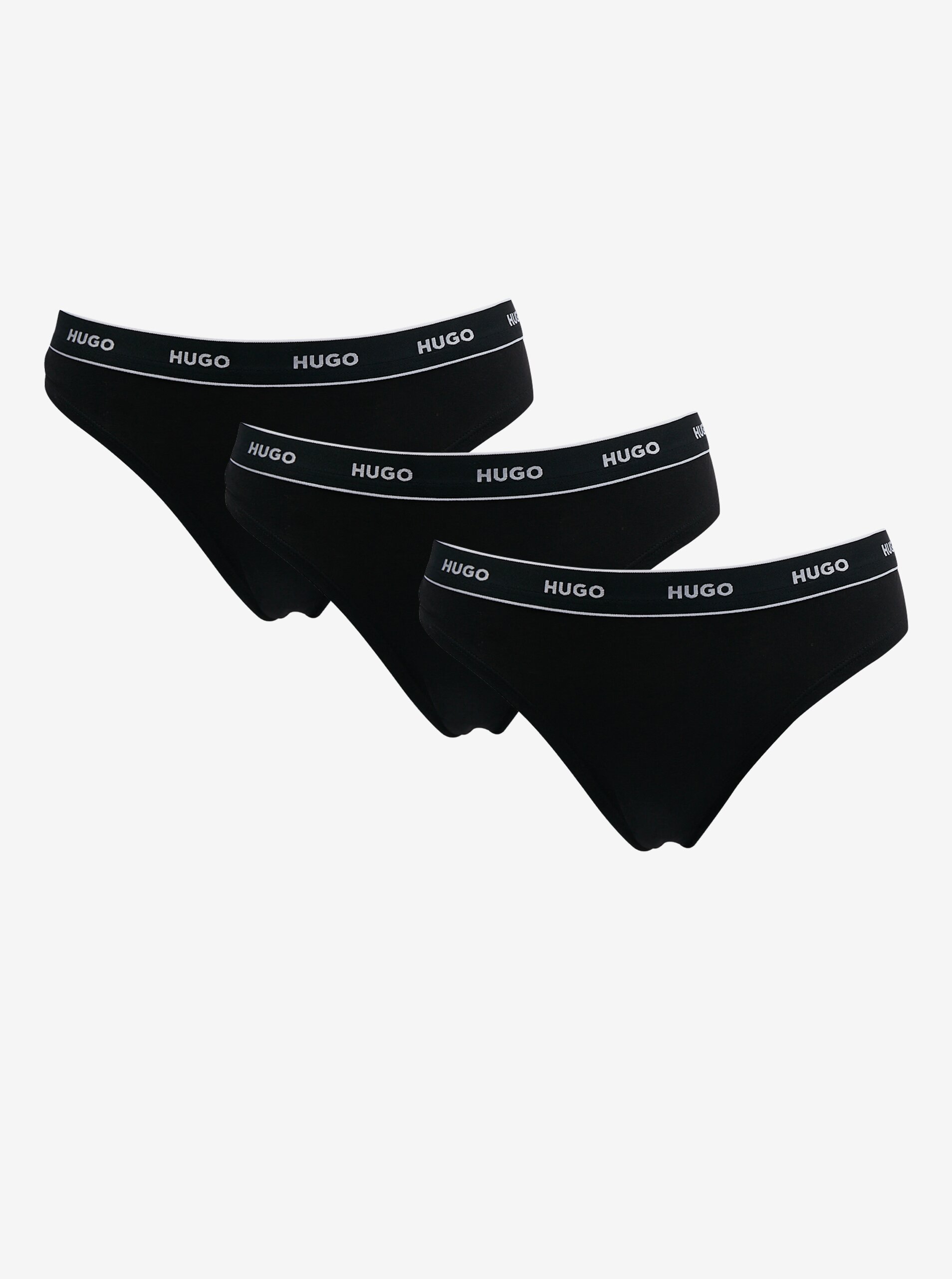 E-shop Sada tří dámských tang v černé barvě HUGO