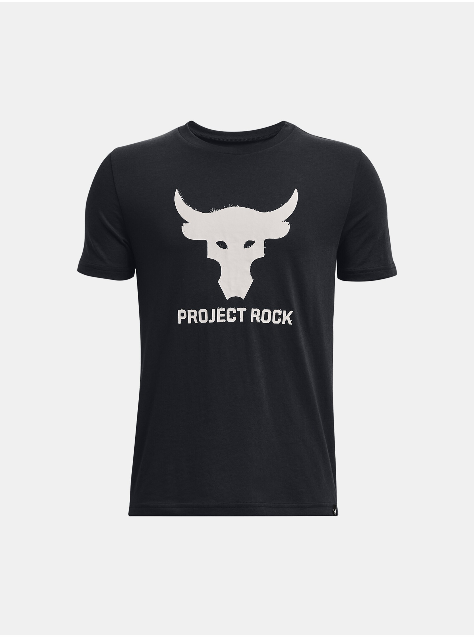 Levně Černé klučičí tričko Under Armour Project Rock Brahma Bull
