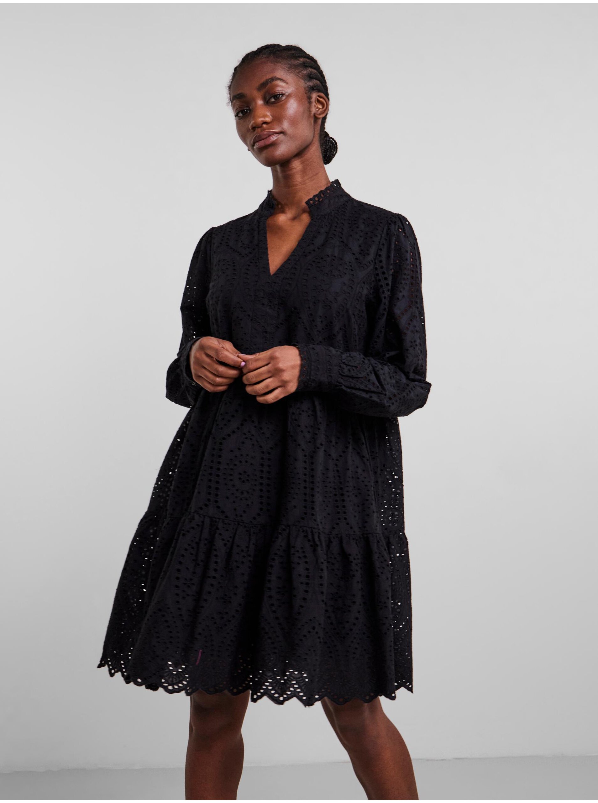 Lacno Čierne dámske vzorované šaty Y.A.S Holi