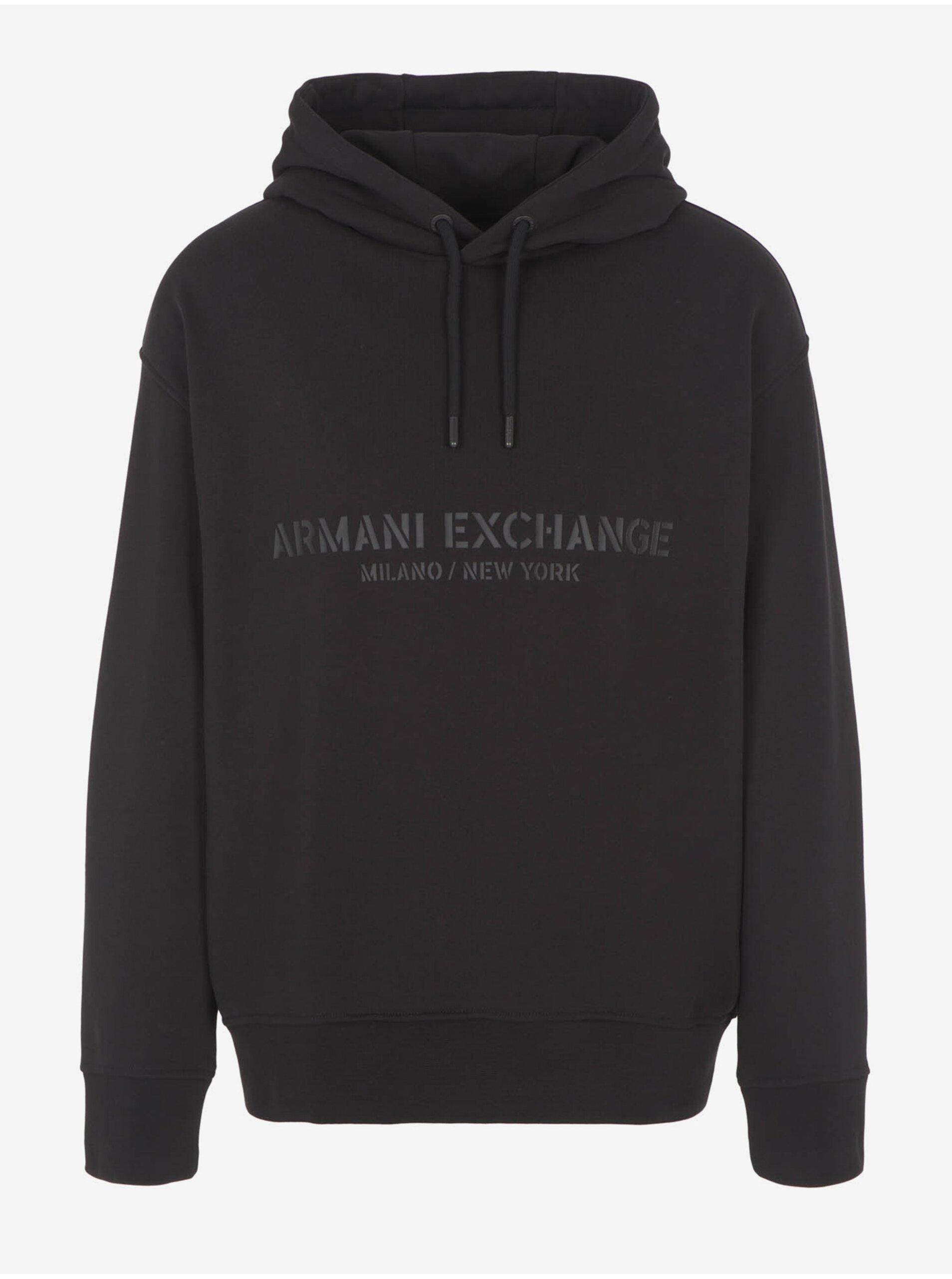 E-shop Černá pánská mikina s kapucí Armani Exchange
