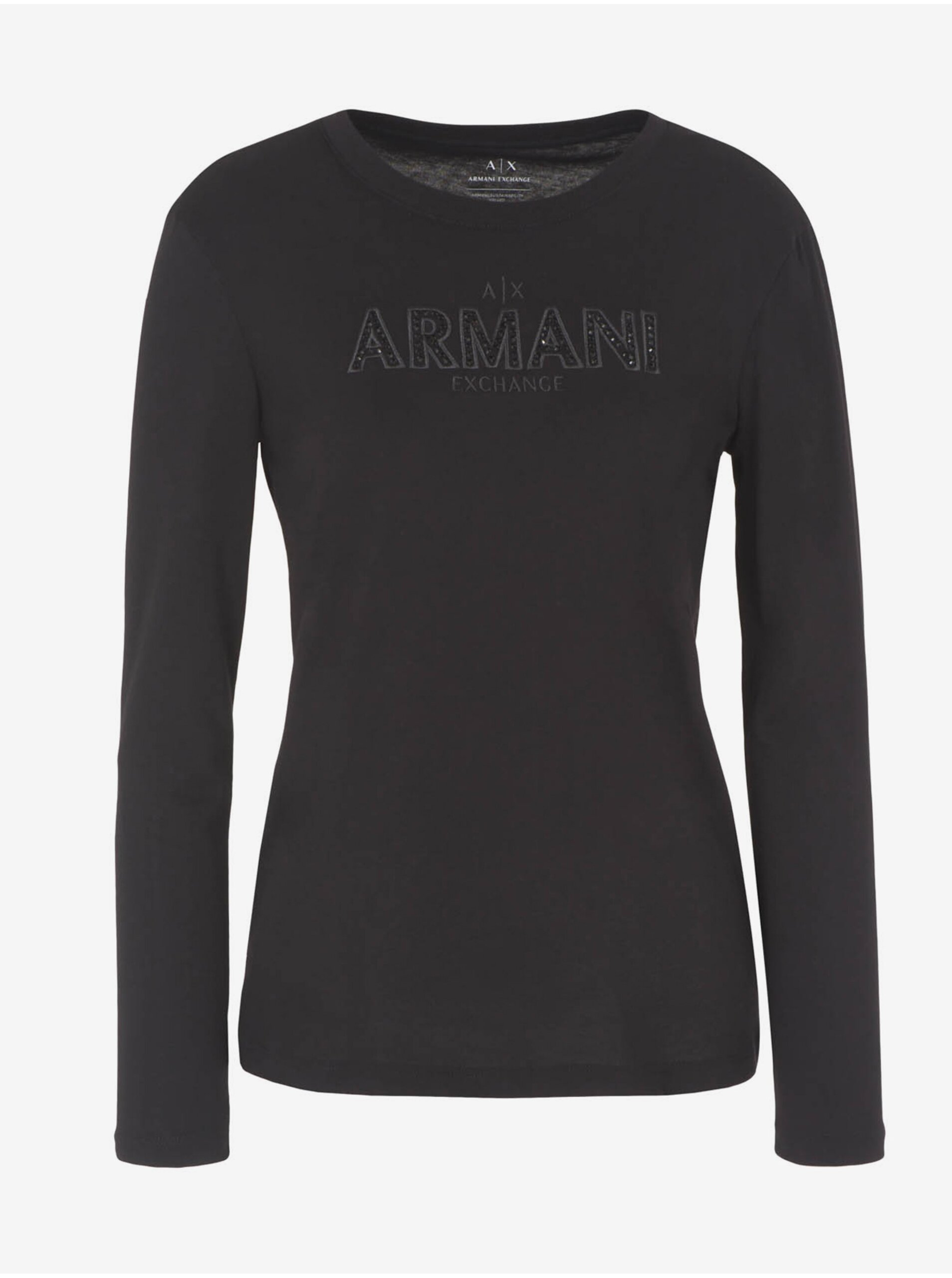 Levně Černé dámské triko Armani Exchange
