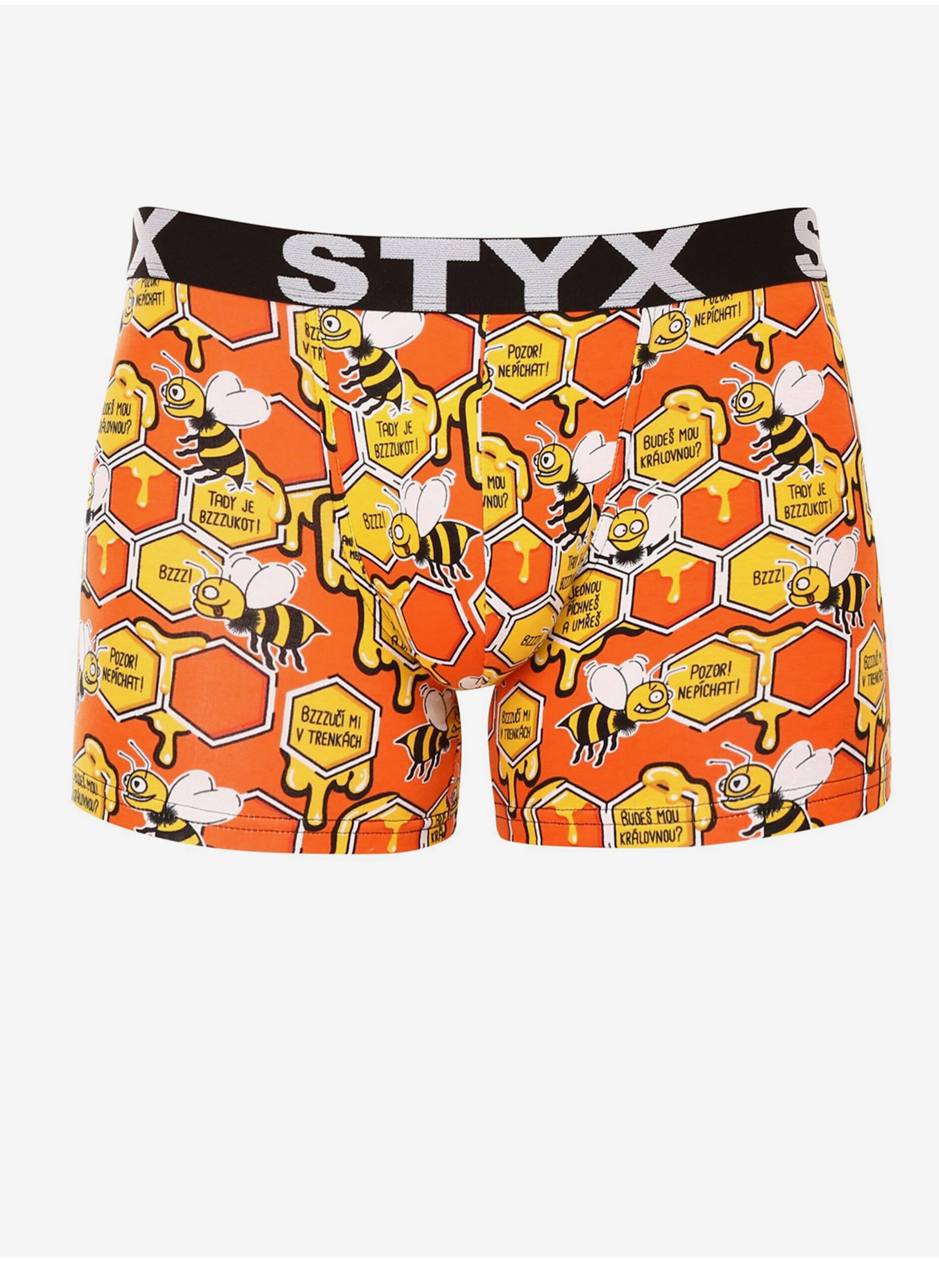 Oranžové pánské vzorované boxerky Styx