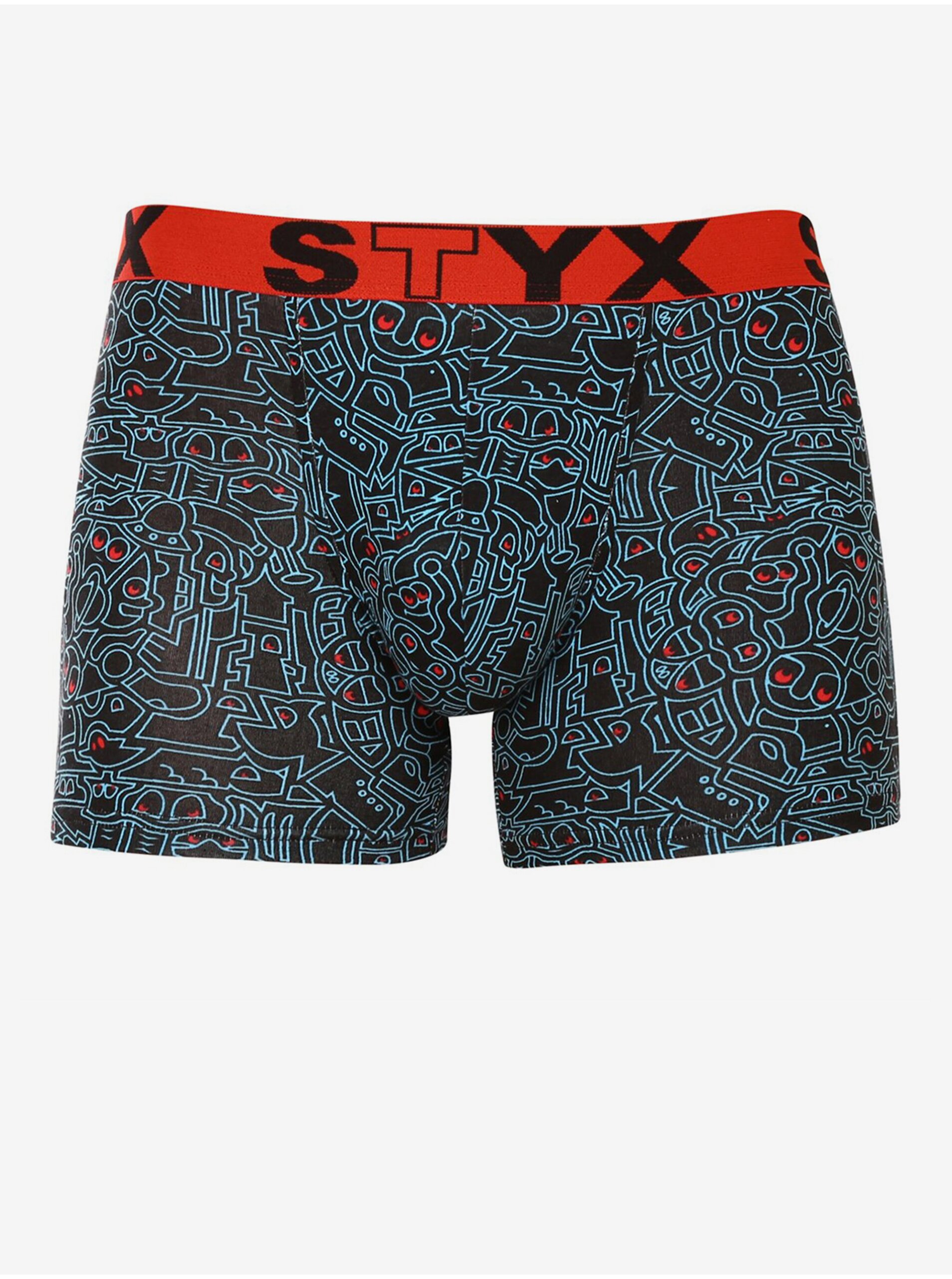 Černé pánské vzorované boxerky Styx