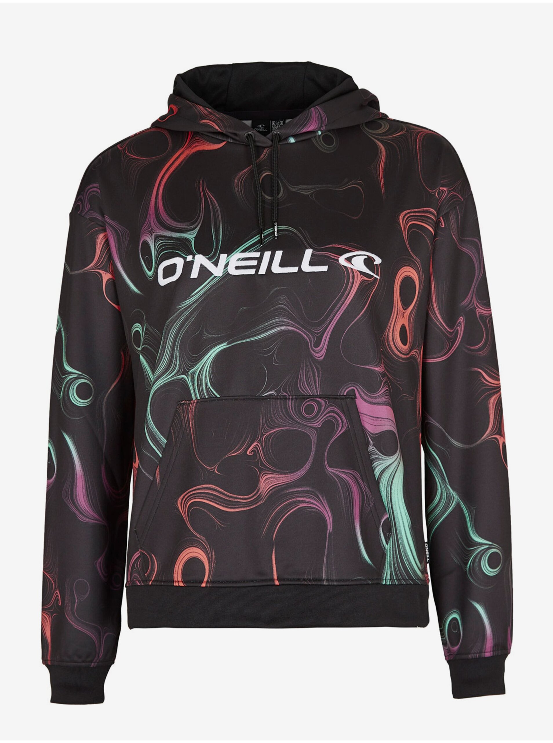 E-shop Oranžovo-černá dámská vzorovaná mikina O'Neill RUTILE HOODIE FLEECE