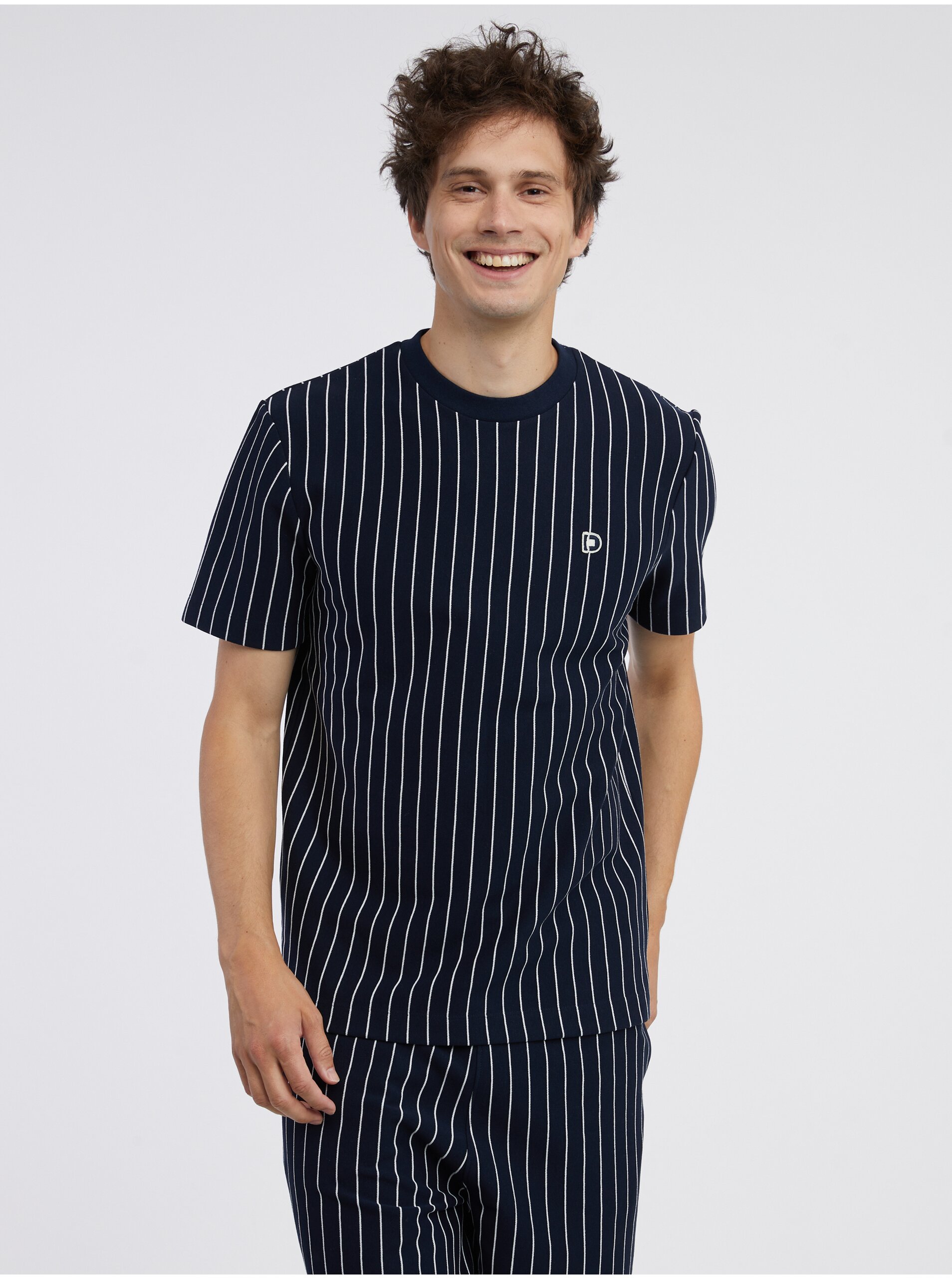 E-shop Tmavomodré pánske pruhované tričko Tom Tailor Denim