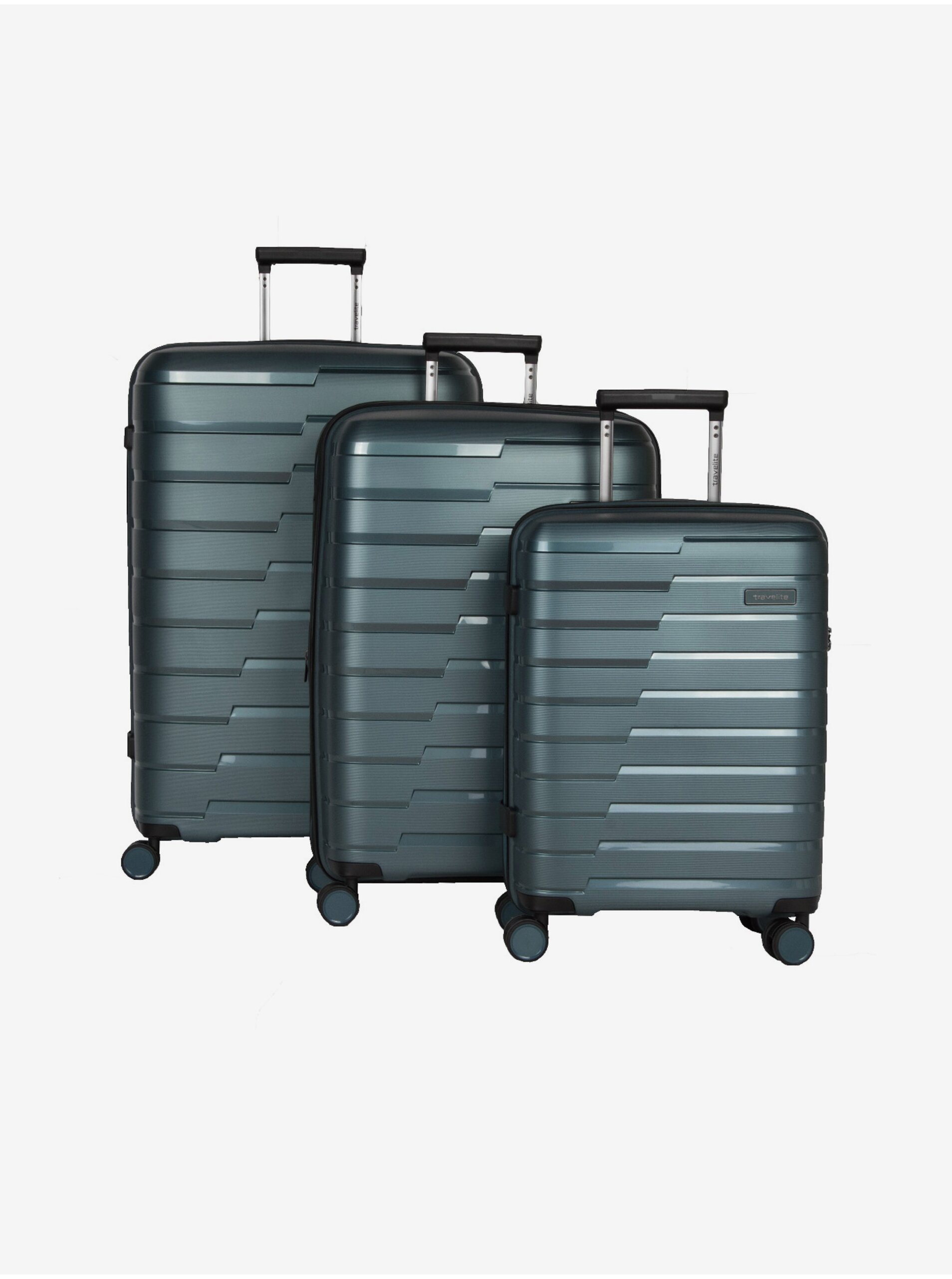 Levně Sada tří cestovních kufrů v petrolejové barvě Travelite Air Base S,M,L