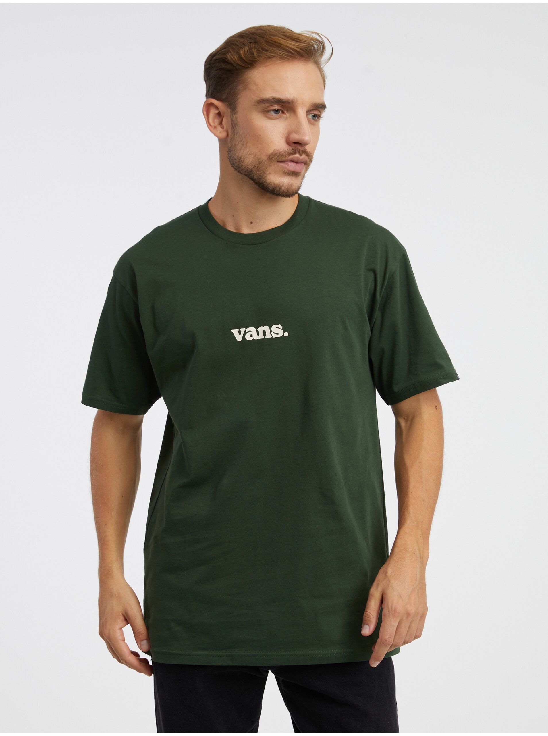 Levně Tmavě zelené pánské tričko VANS Lower Corecase
