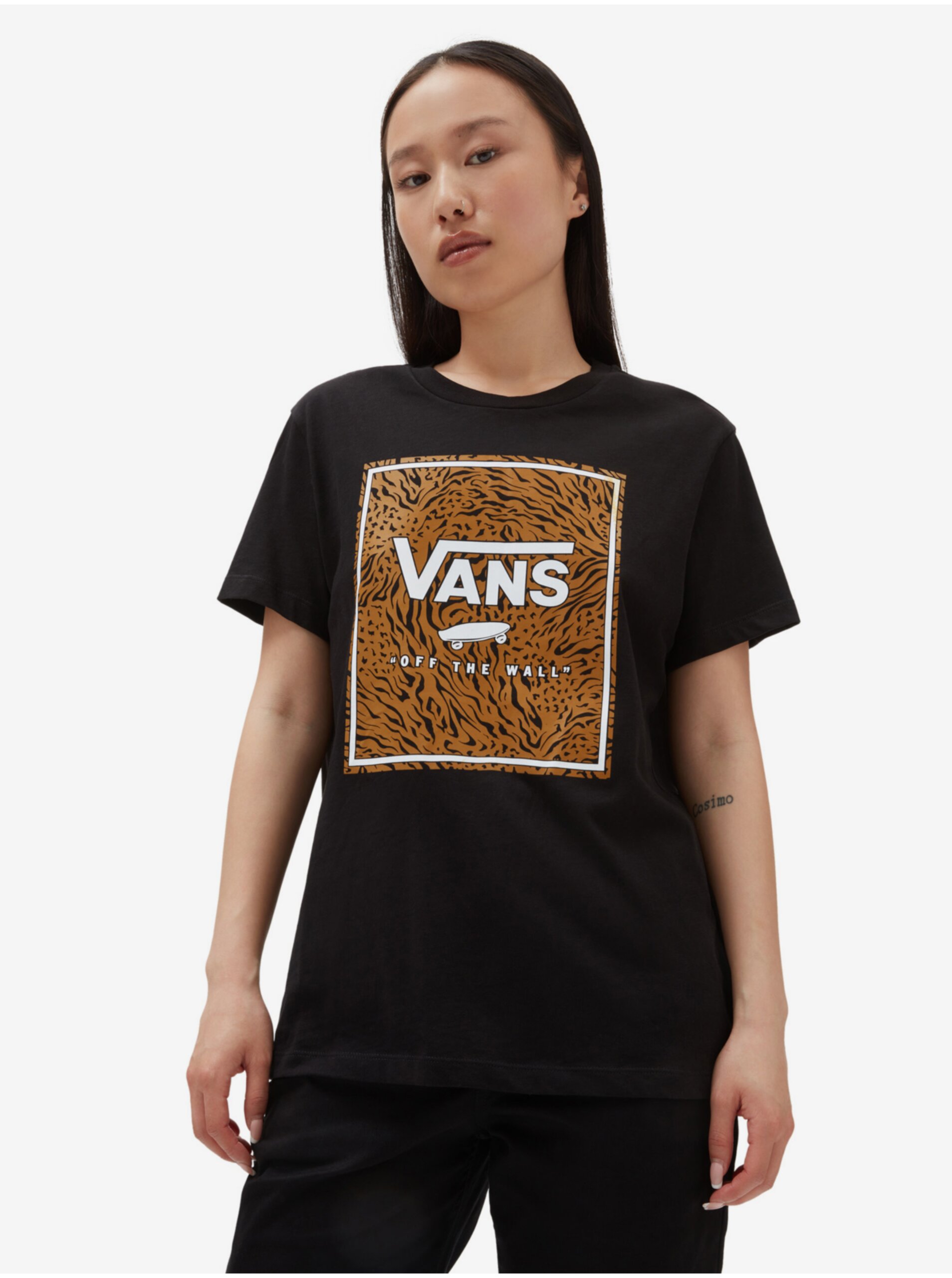 E-shop Černé dámské tričko VANS Animash
