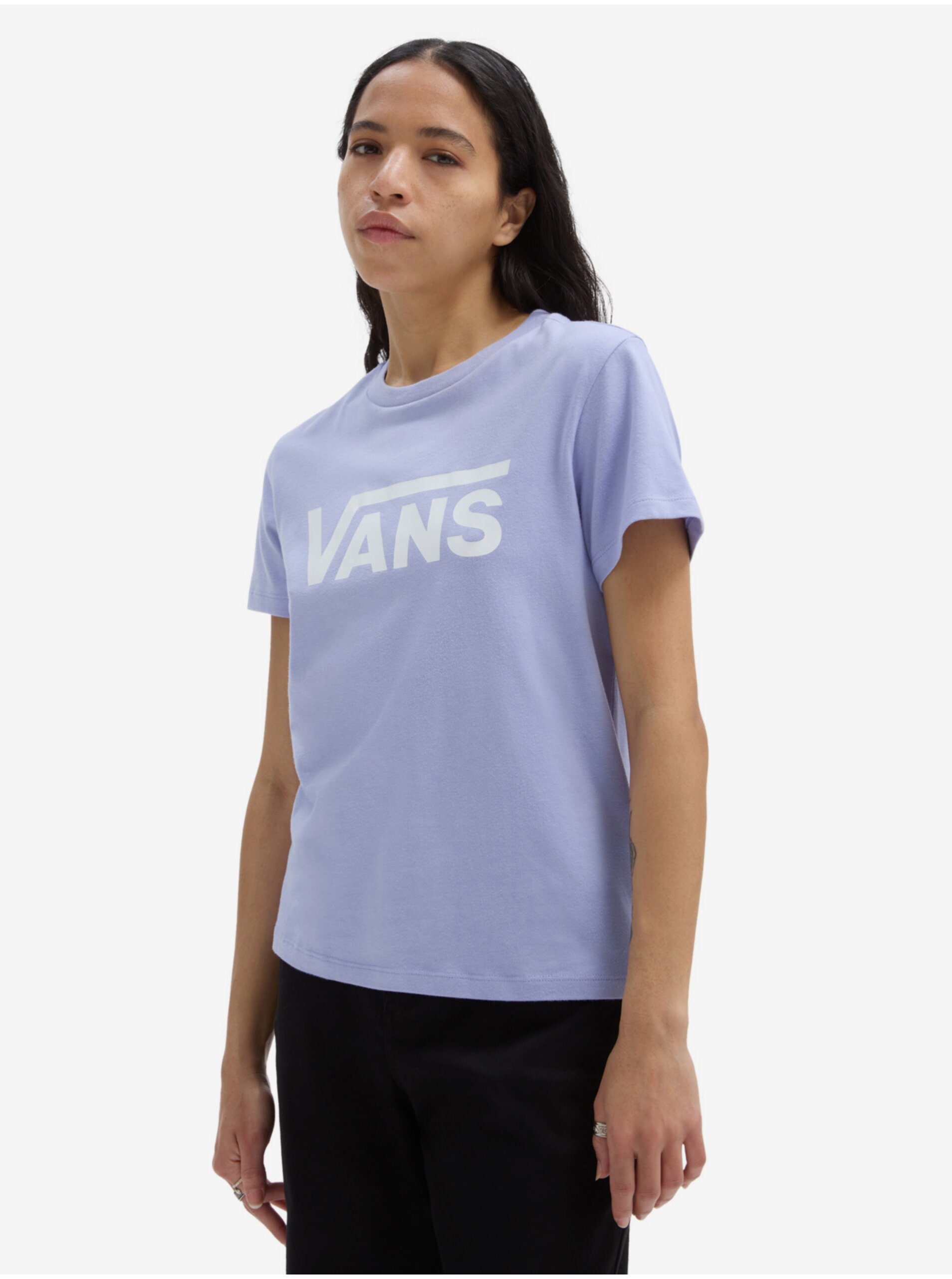 E-shop Světle fialové dámské tričko VANS Flying Crew