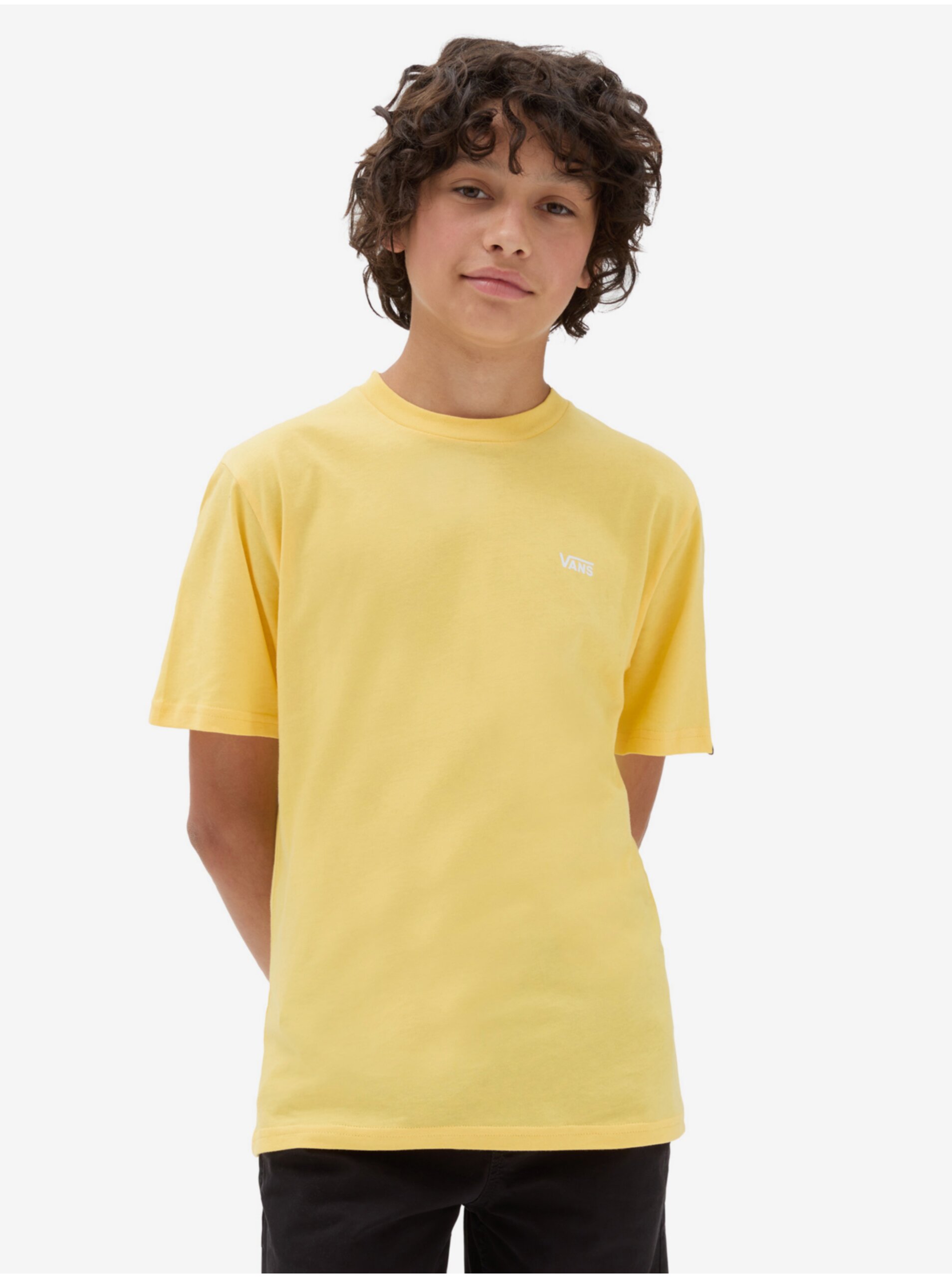 Lacno Žlté chlapčenské tričko VANS By Left Chest