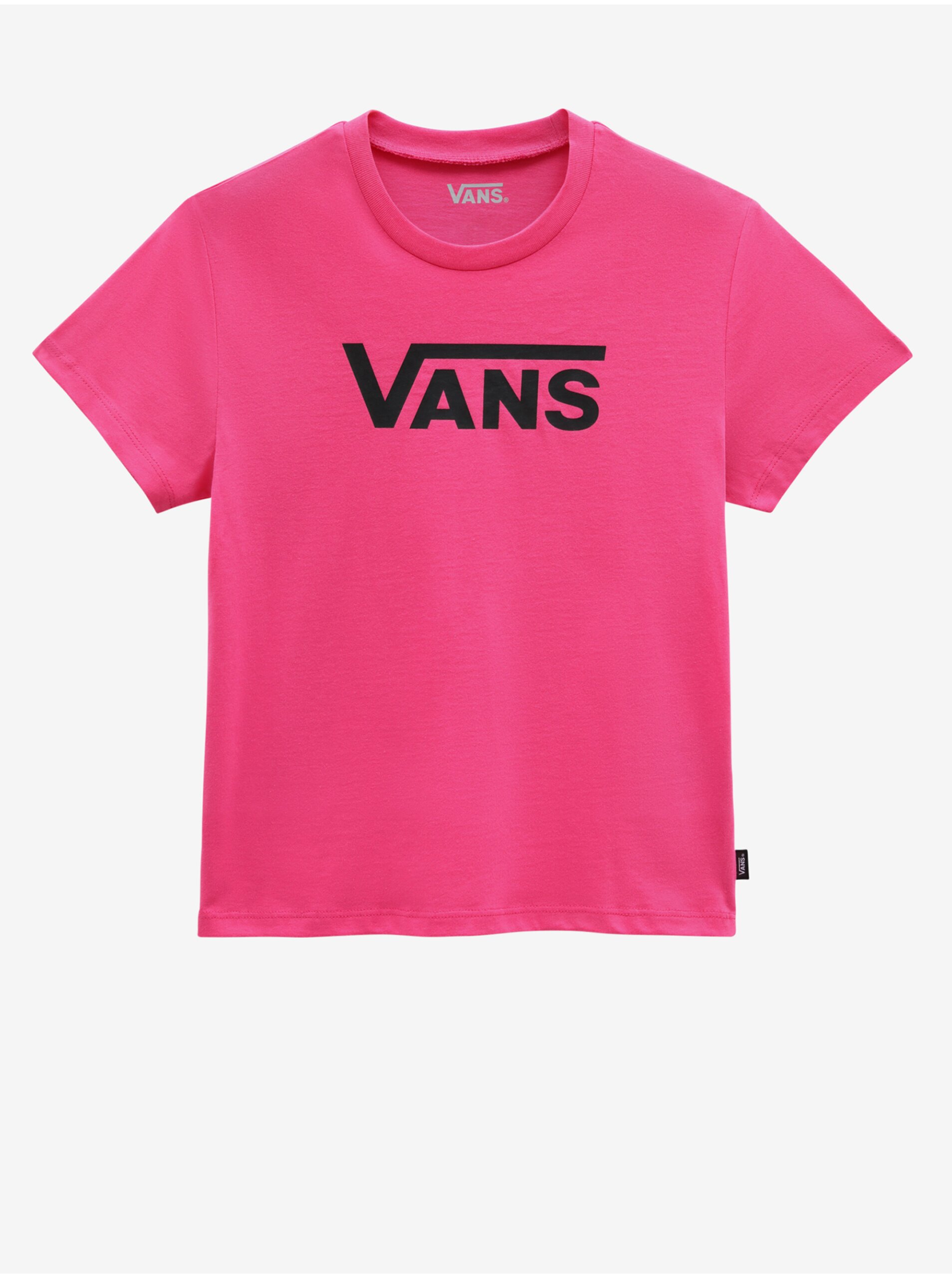 Lacno Tmavo ružové dievčenské tričko VANS Flying Crew Girls