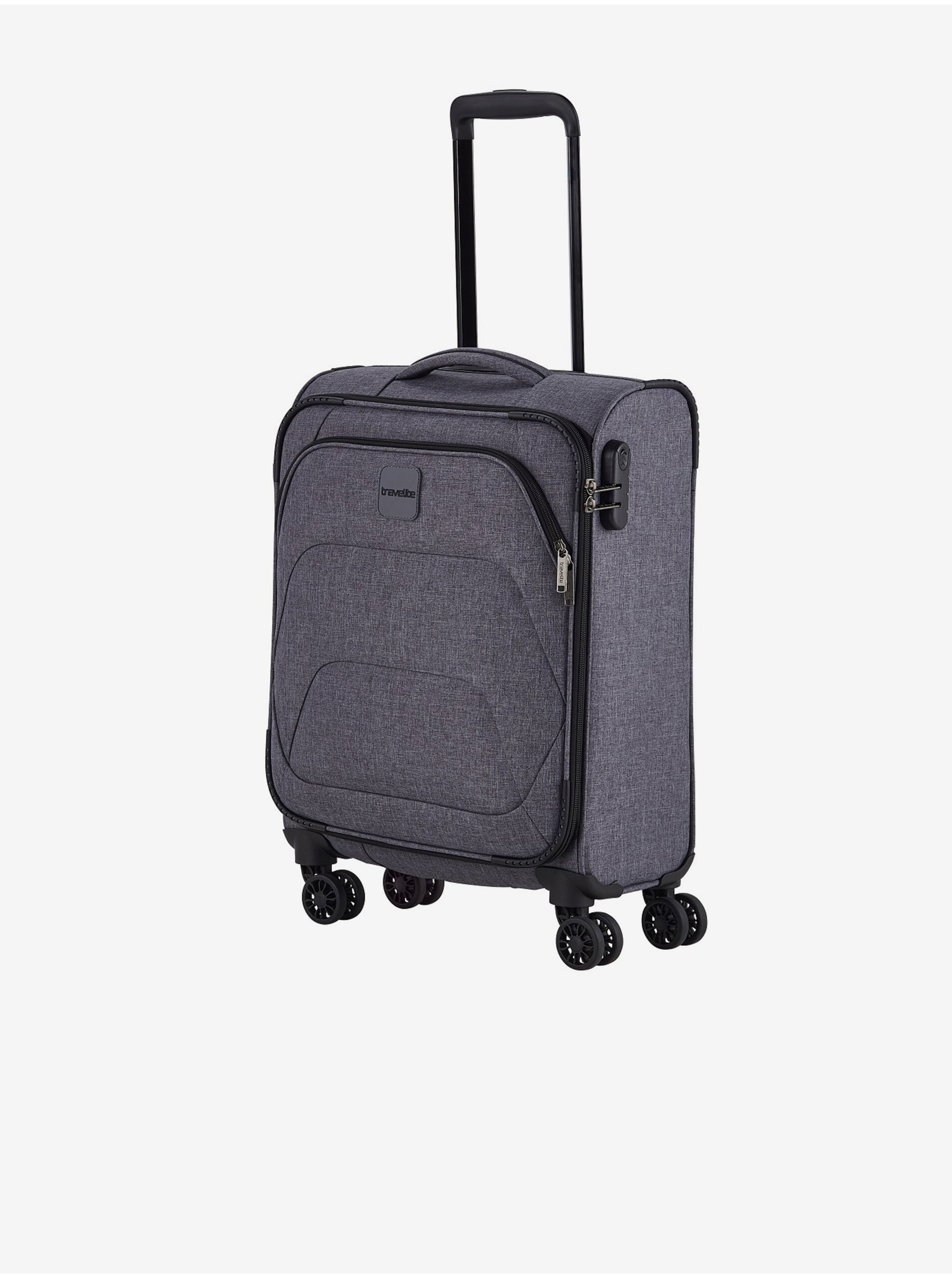 Levně Tmavě šedý cestovní kufr Travelite Adria S