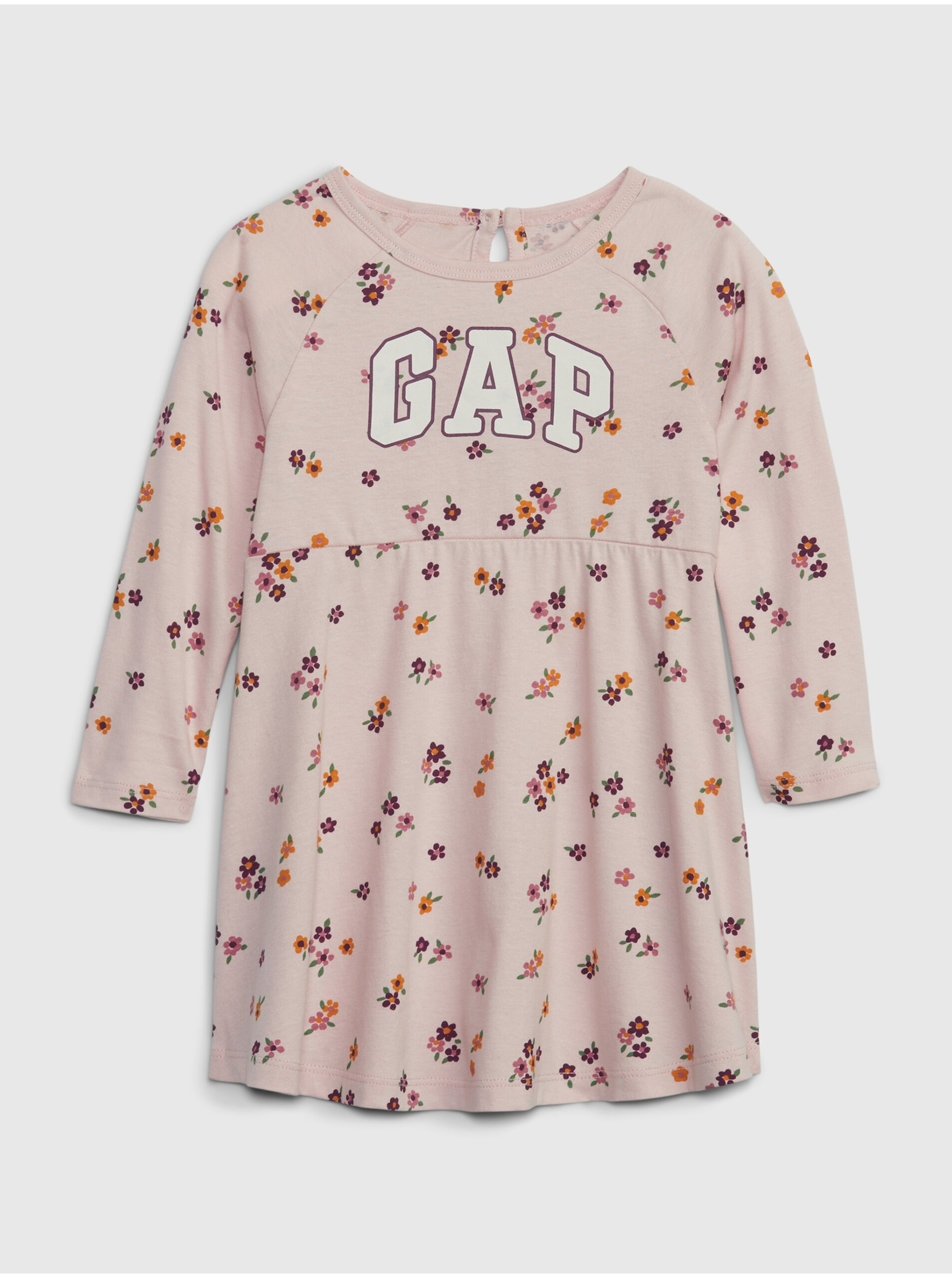 Levně Růžové holčičí květované šaty GAP