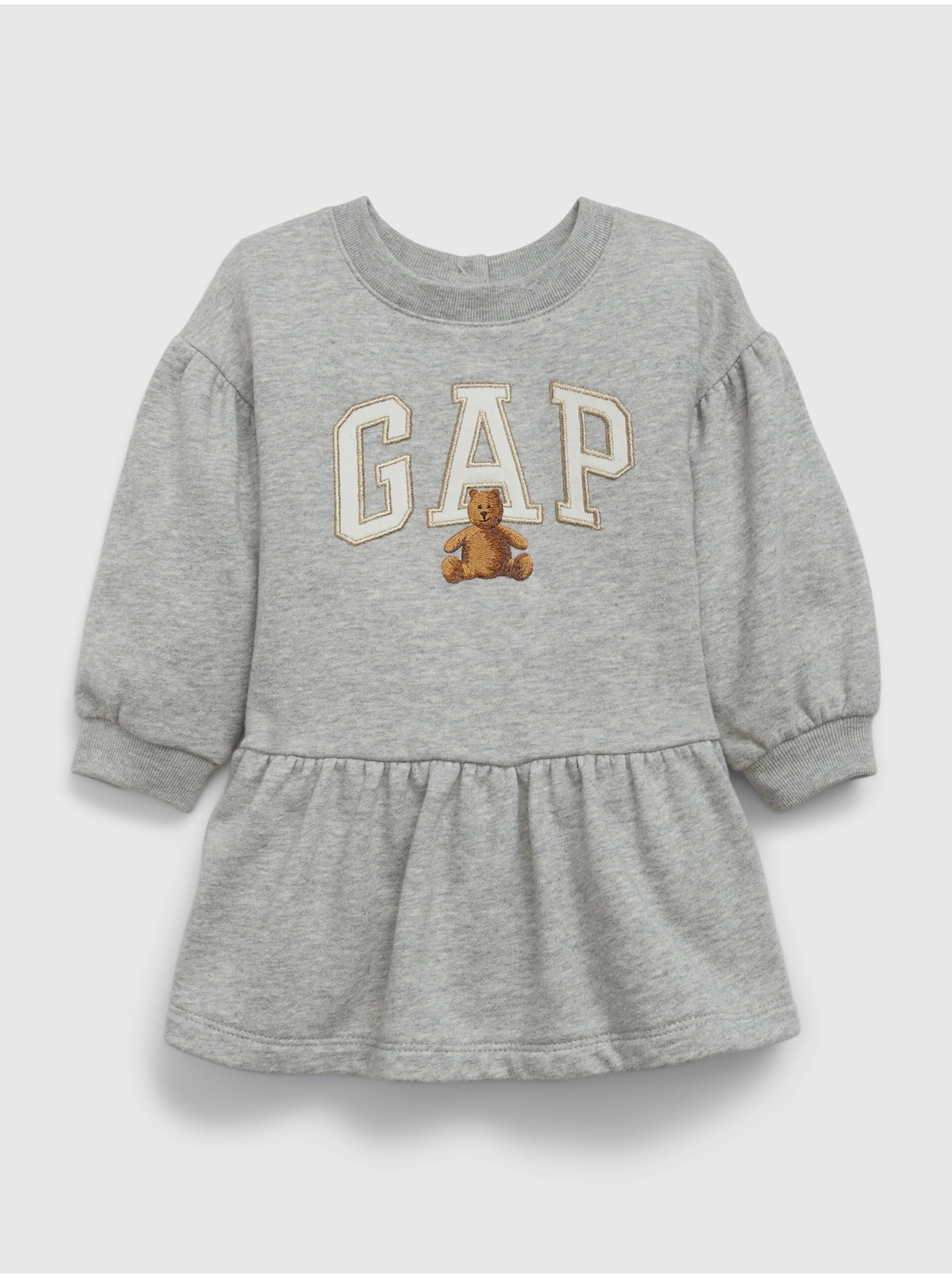 Lacno Šedé dievčenské šaty s logom GAP