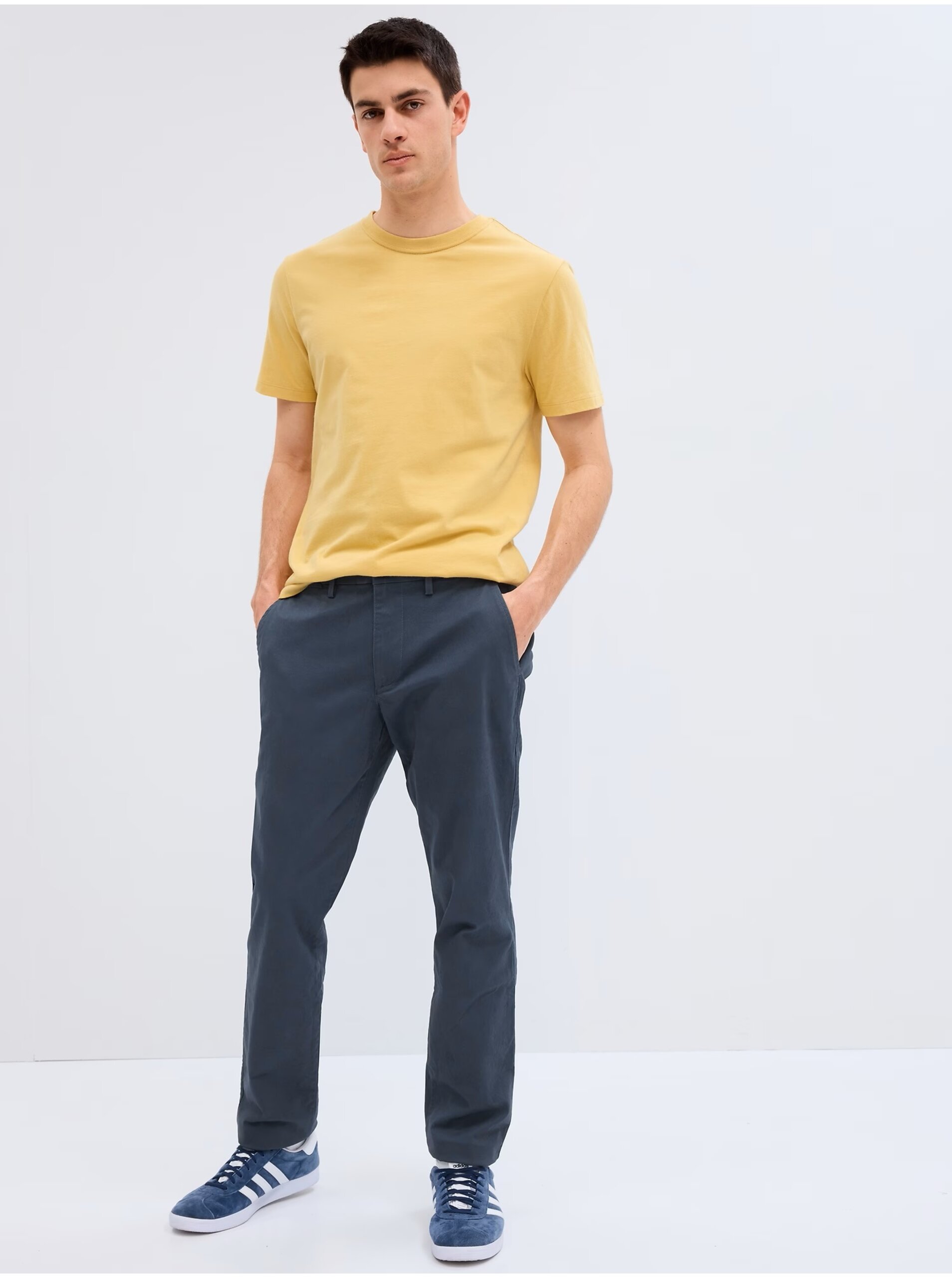 E-shop Modré pánské slim fit kalhoty GAP GapFlex