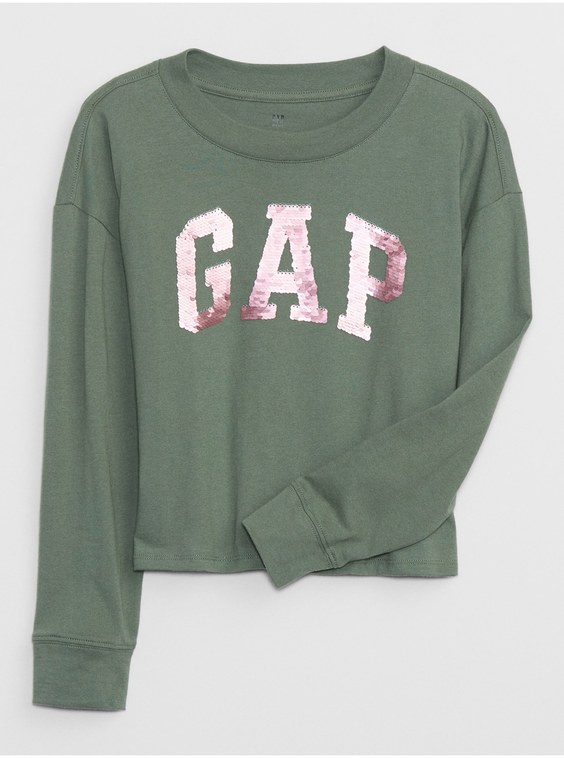 Levně Zelené holčičí tričko s logem GAP