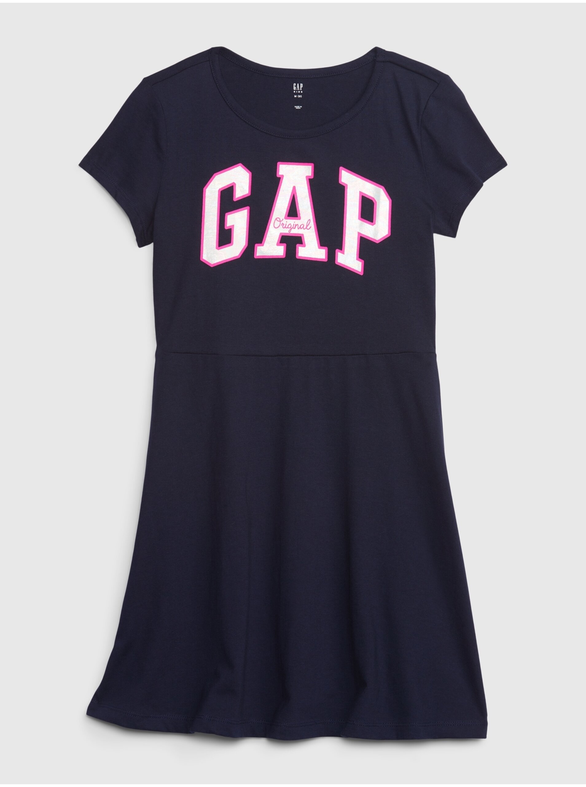 Lacno Tmavomodré dievčenské letné šaty s logom GAP