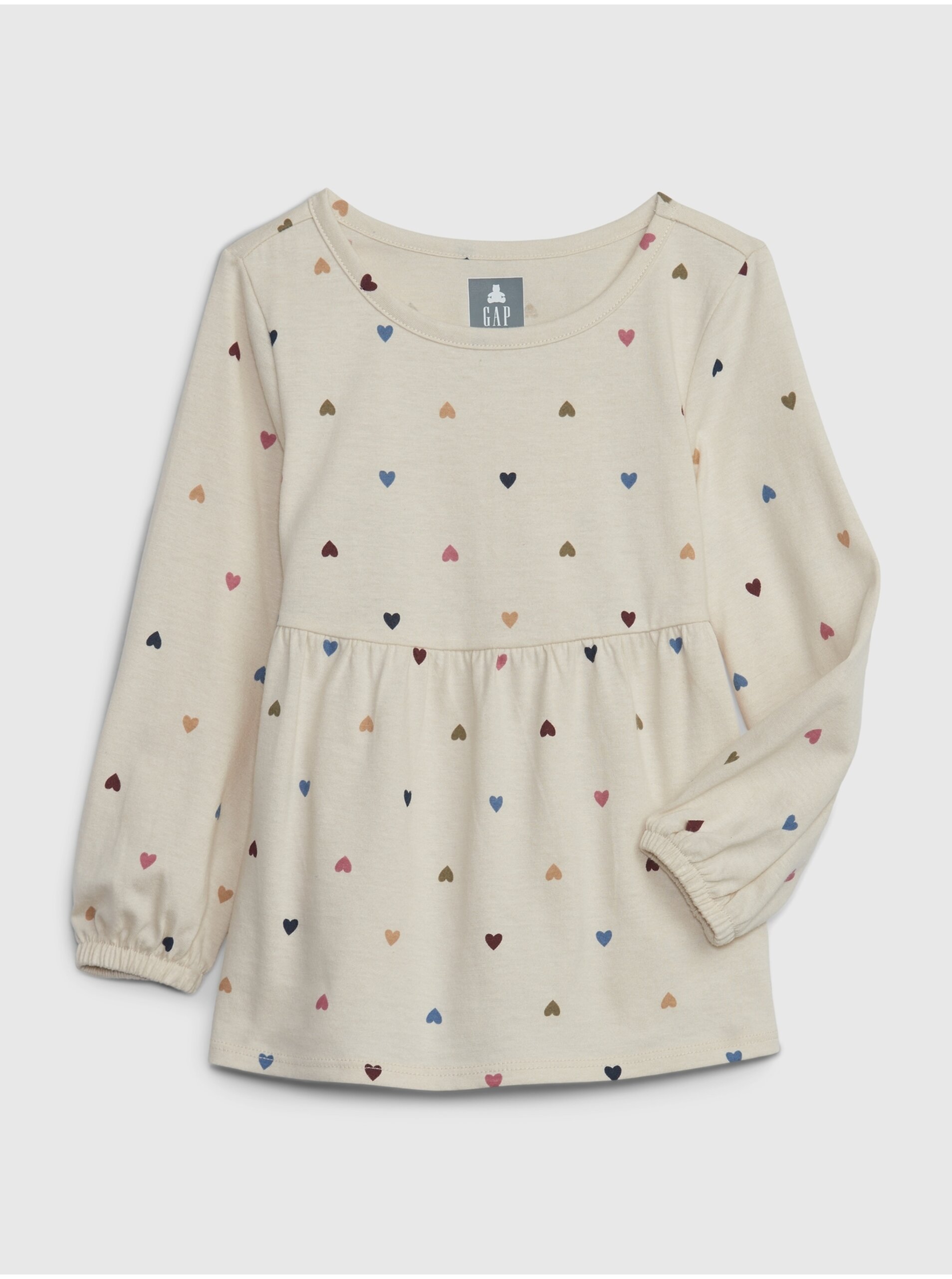 E-shop Krémové dievčenské vzorované tričko Gap