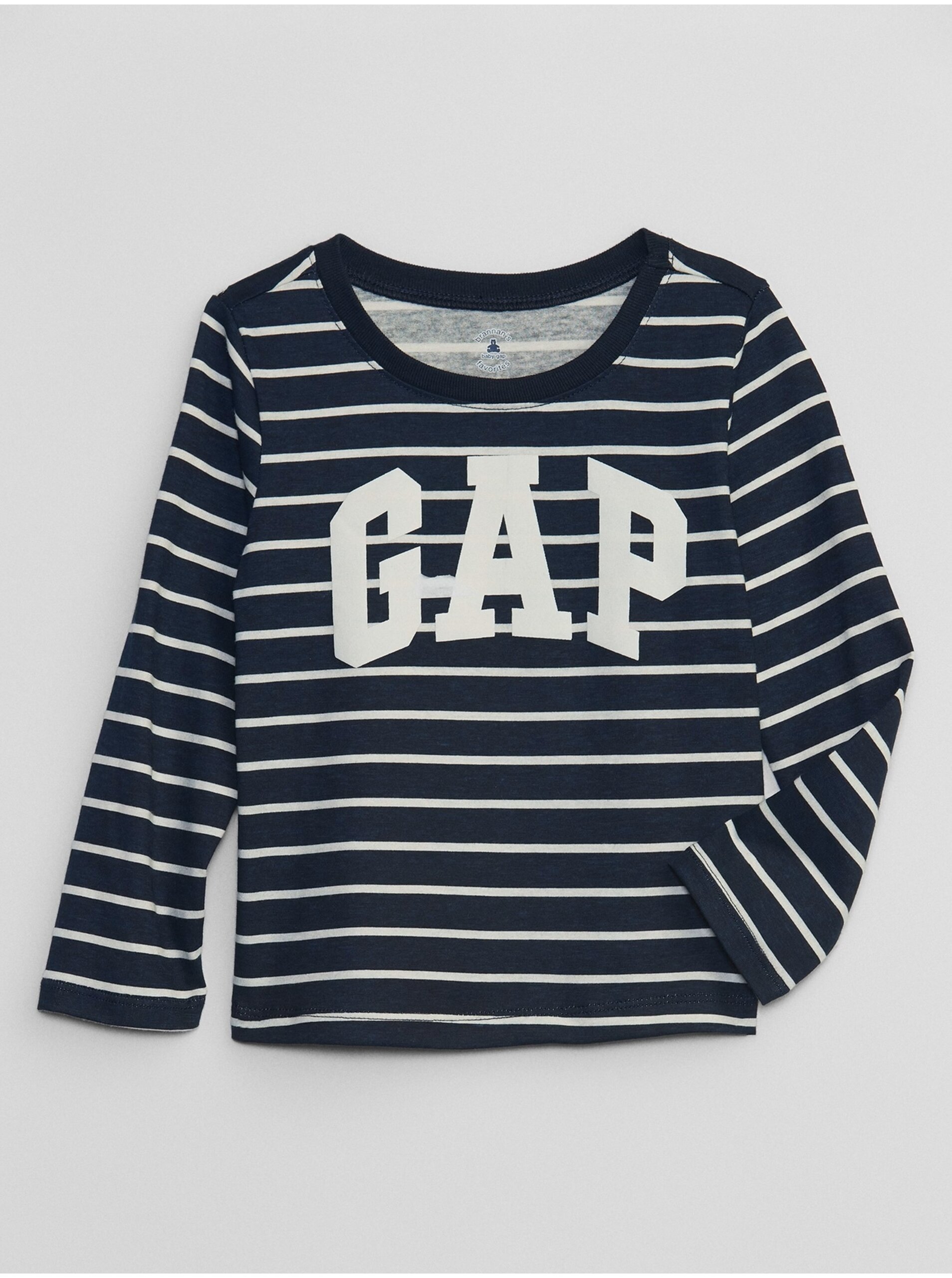 Lacno Tmavomodré dievčenské pruhované tričko GAP