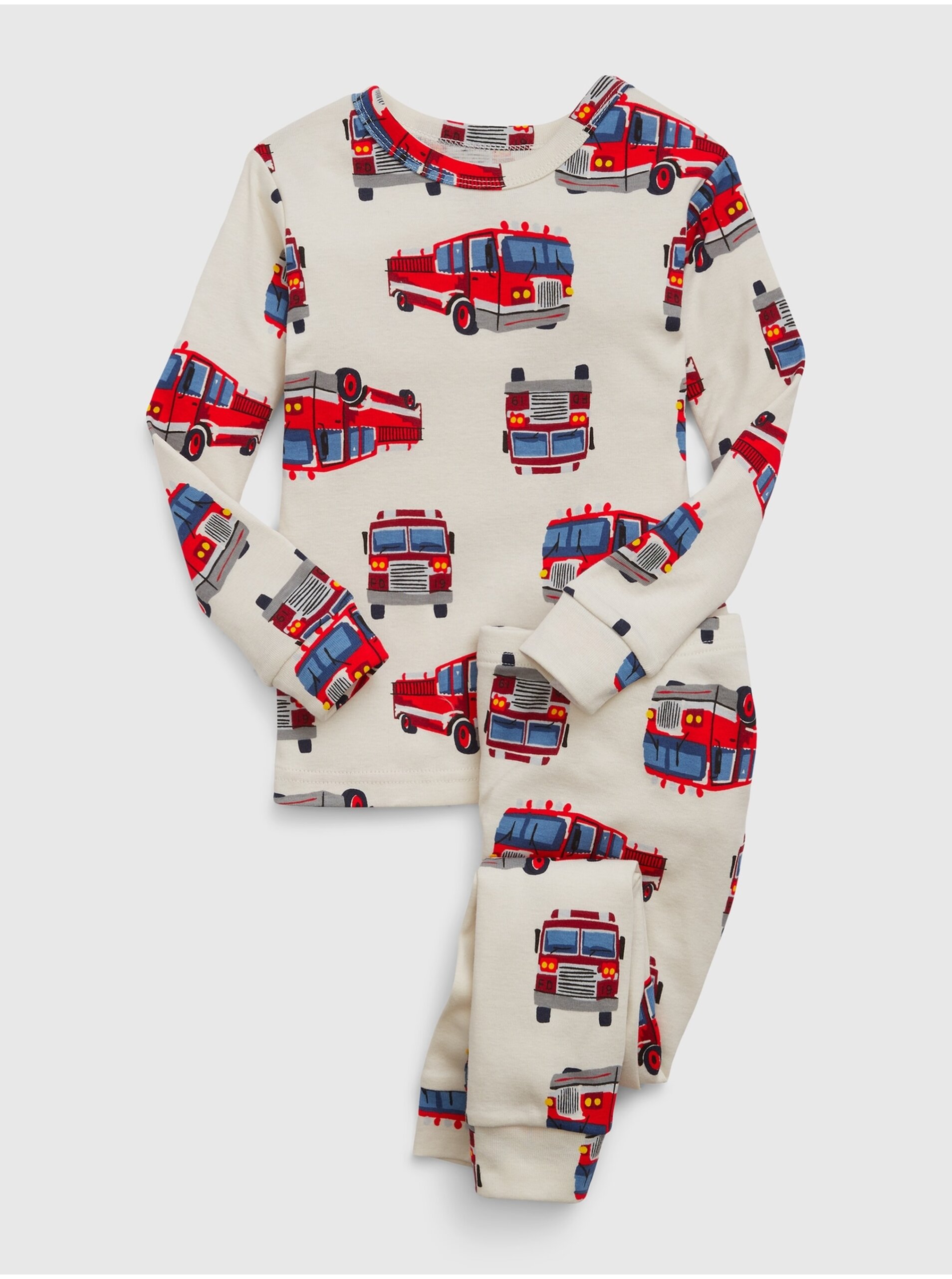 Lacno Krémové chlapčenské vzorované pyžamo Gap