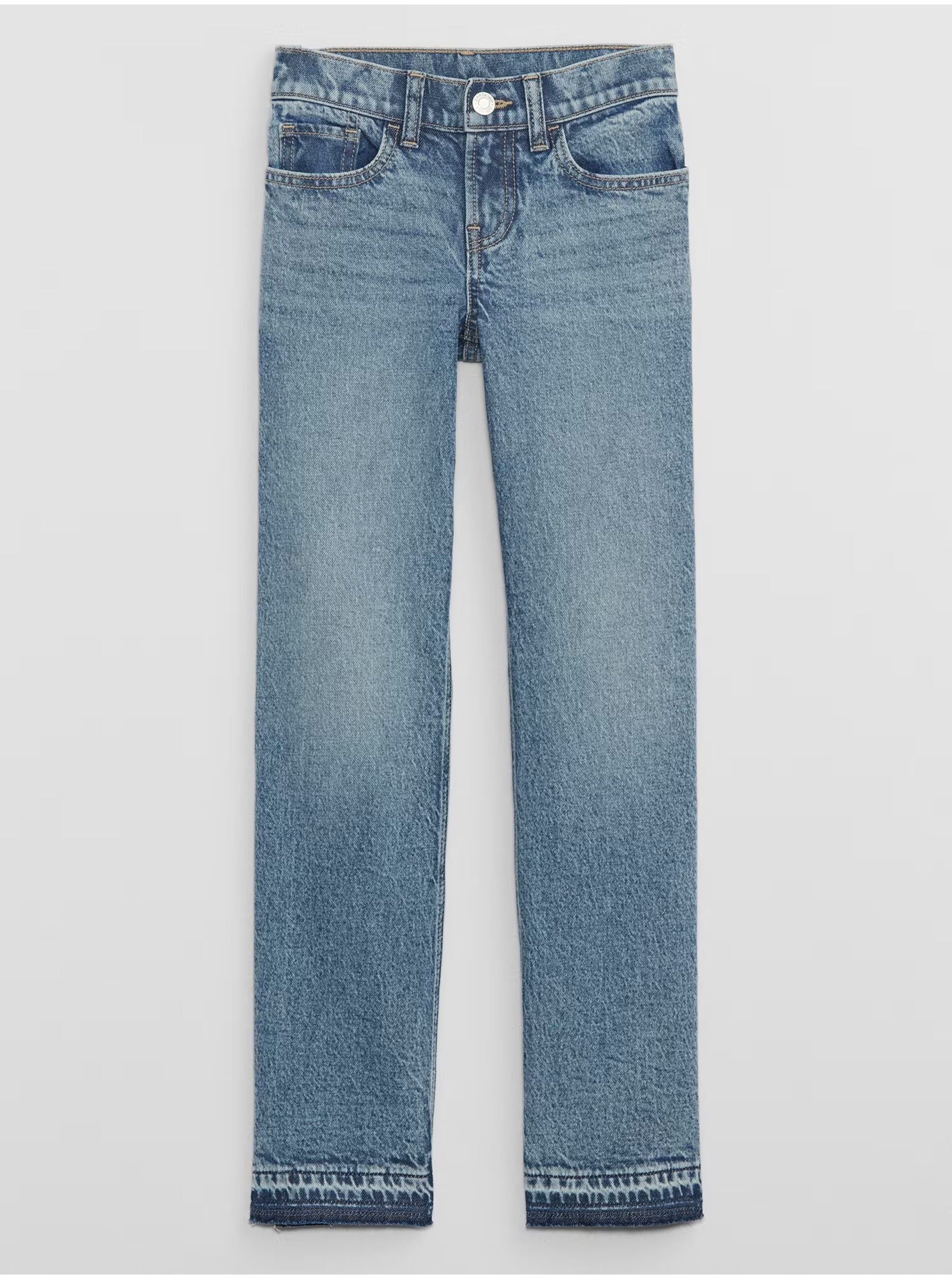 Lacno Modré dievčenské straight fit džínsy Gap