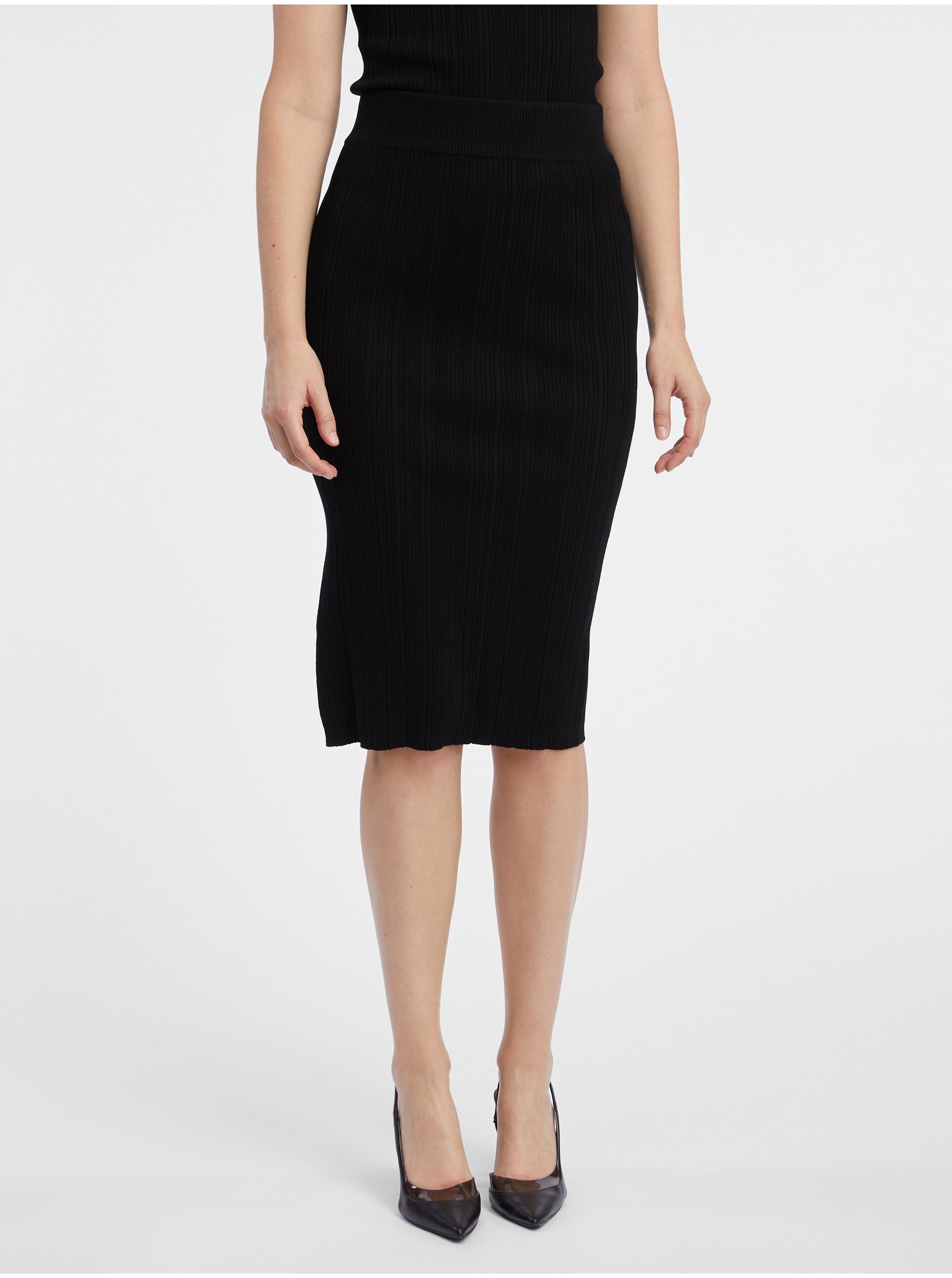 Lacno Čierna dámska svetrová sukňa ORSAY