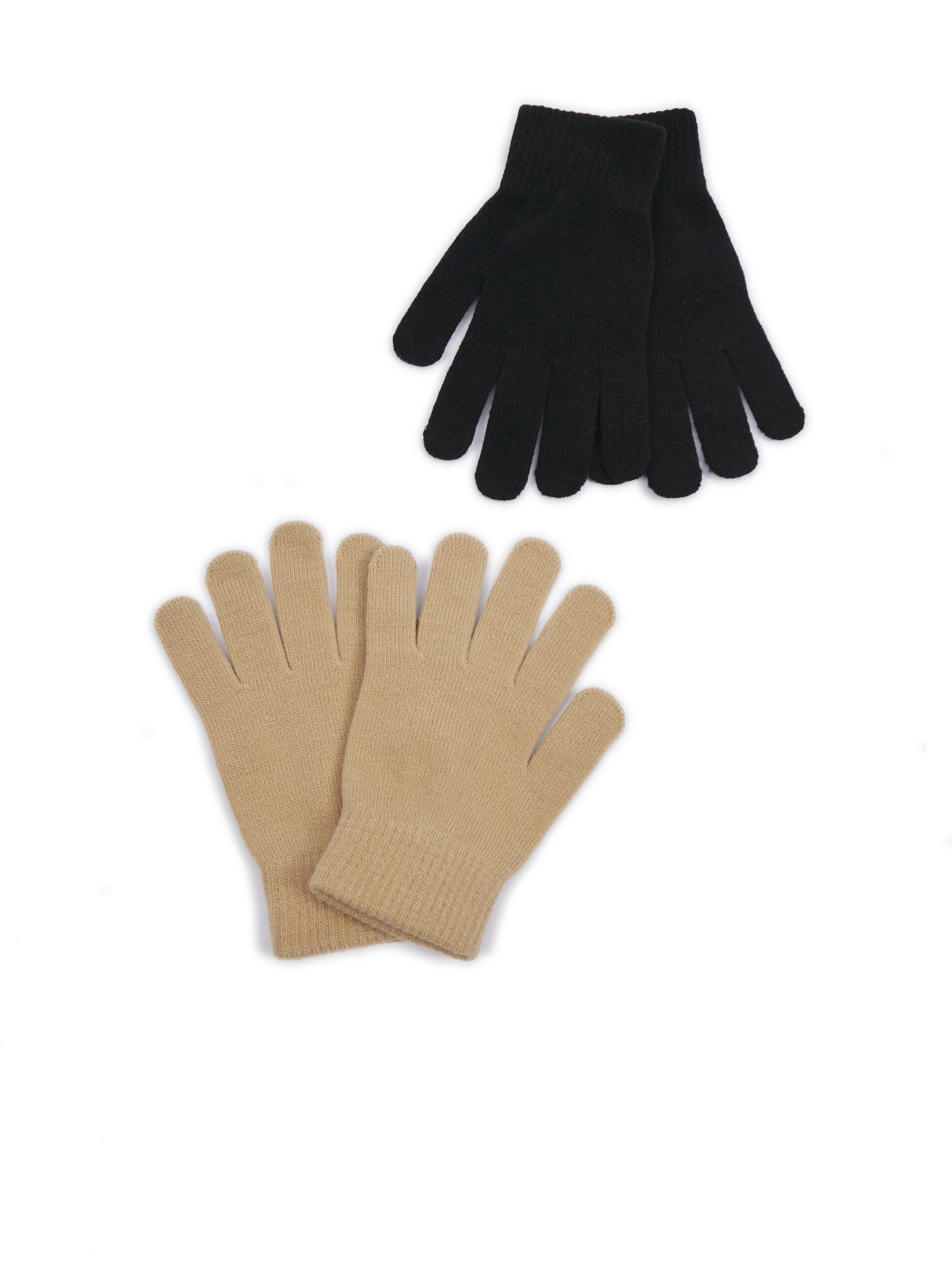 Levně Sada dvou párů dámských rukavic v černé a béžové barvě ORSAY