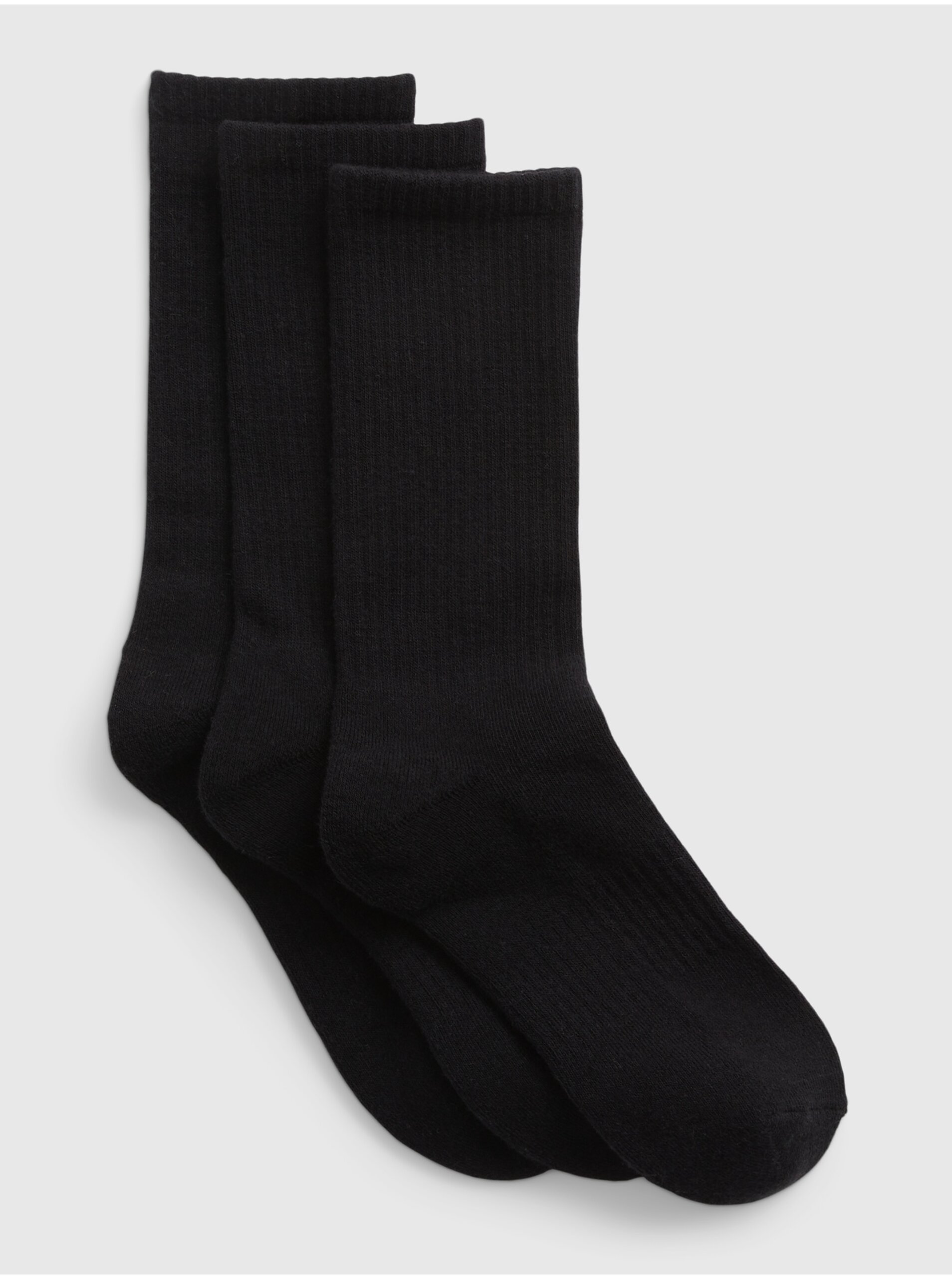 Levně Sada tří párů unisex ponožek v černé barvě GAP