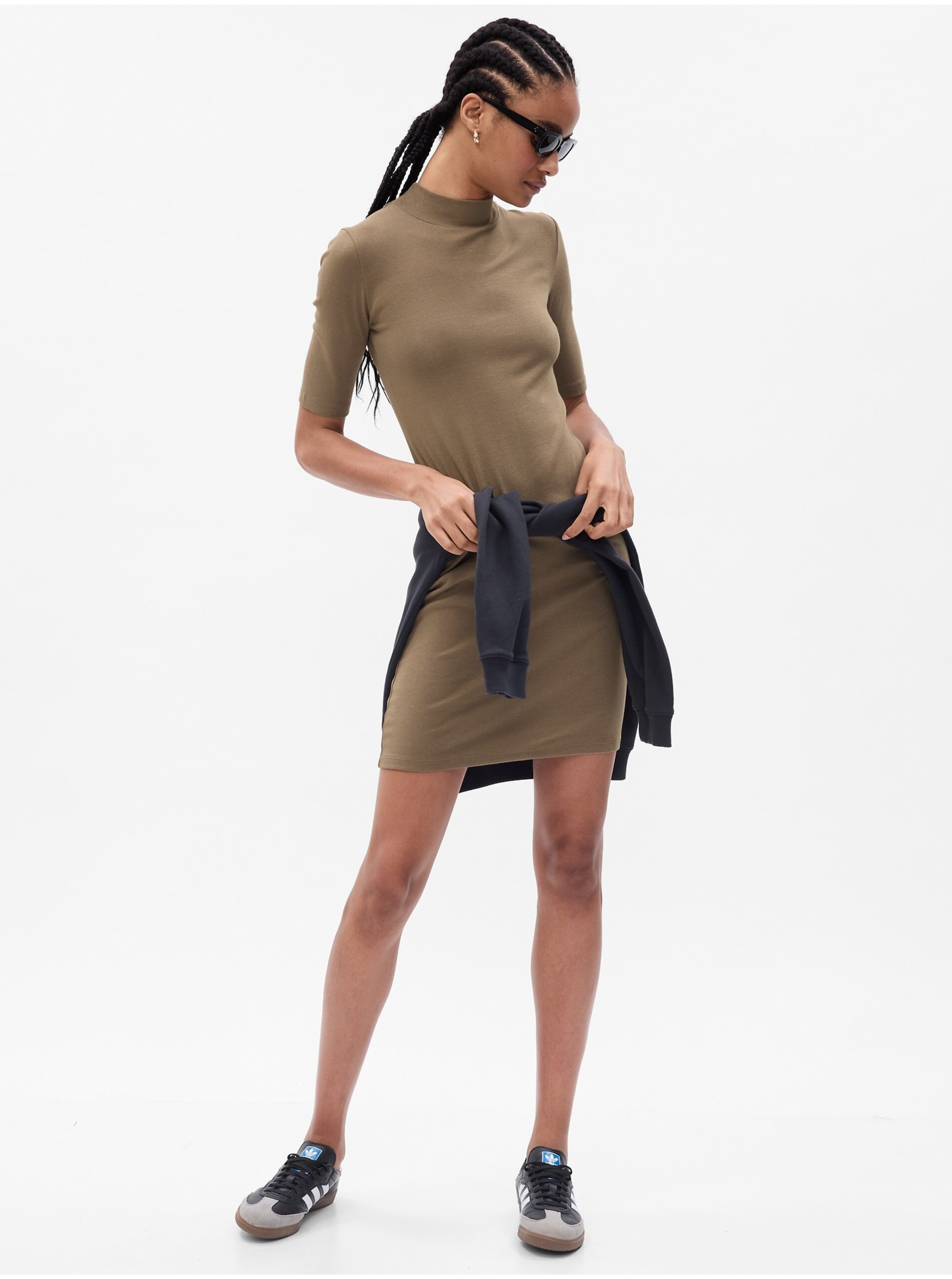 E-shop Khaki dámské basic mini šaty GAP