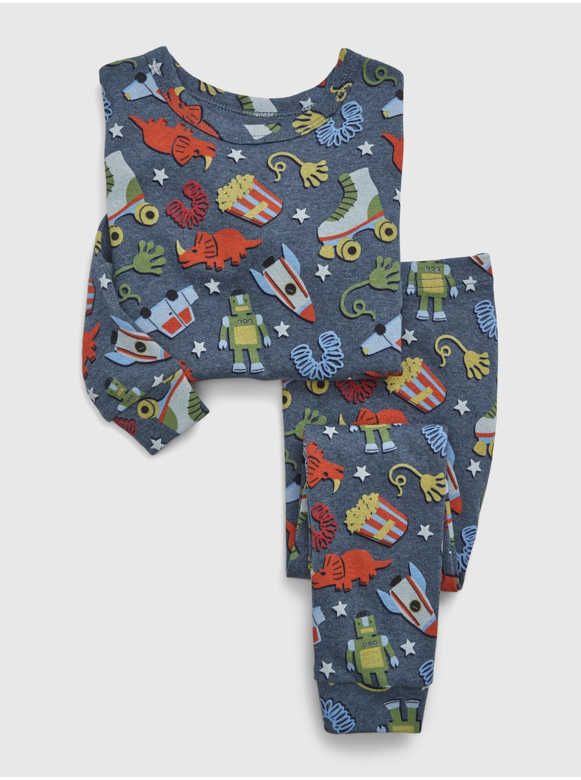E-shop Tmavomodré chlapčenské vzorované pyžamo GAP