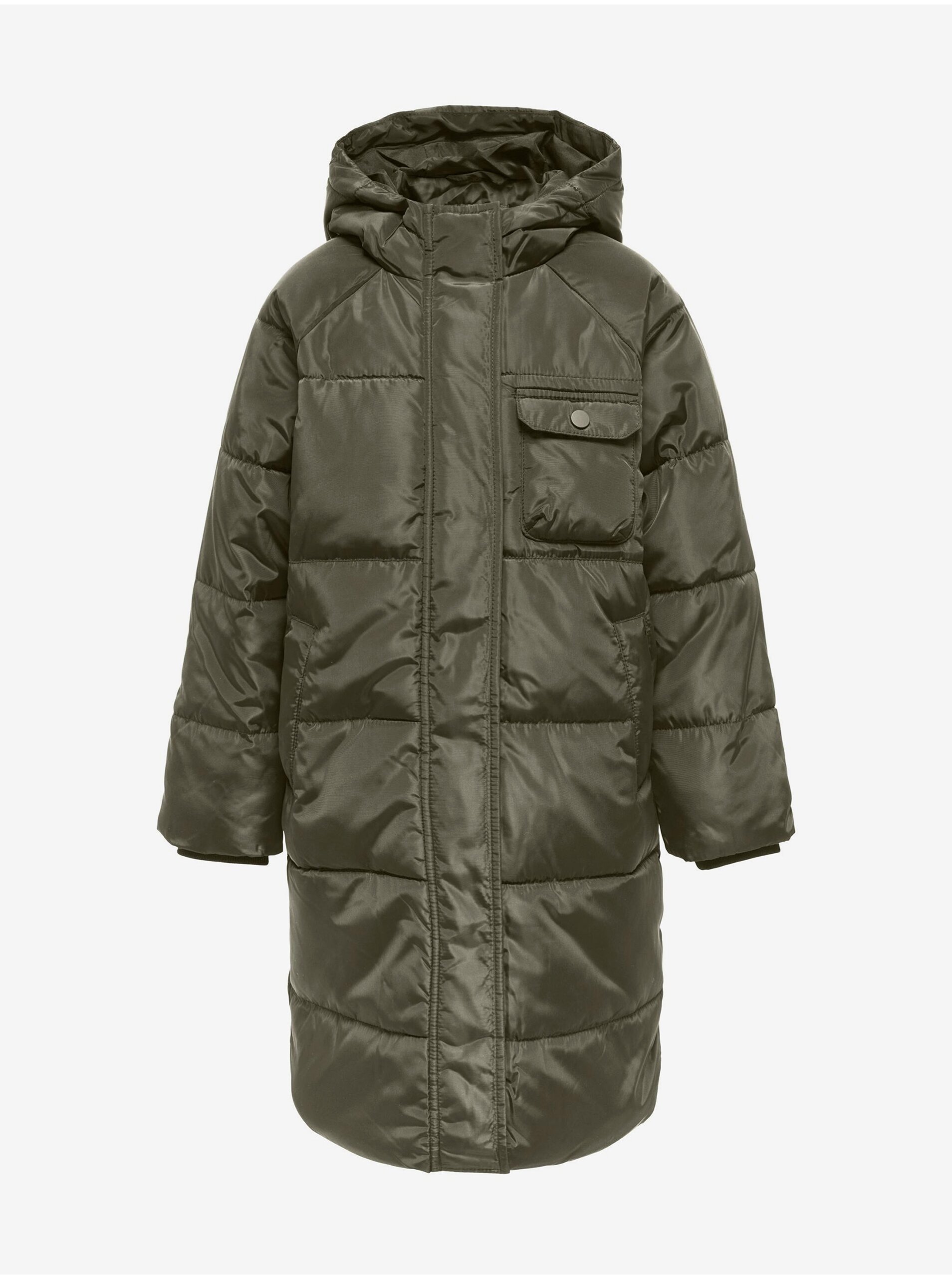 E-shop Khaki holčičí prošívaný kabát ONLY New Belinda