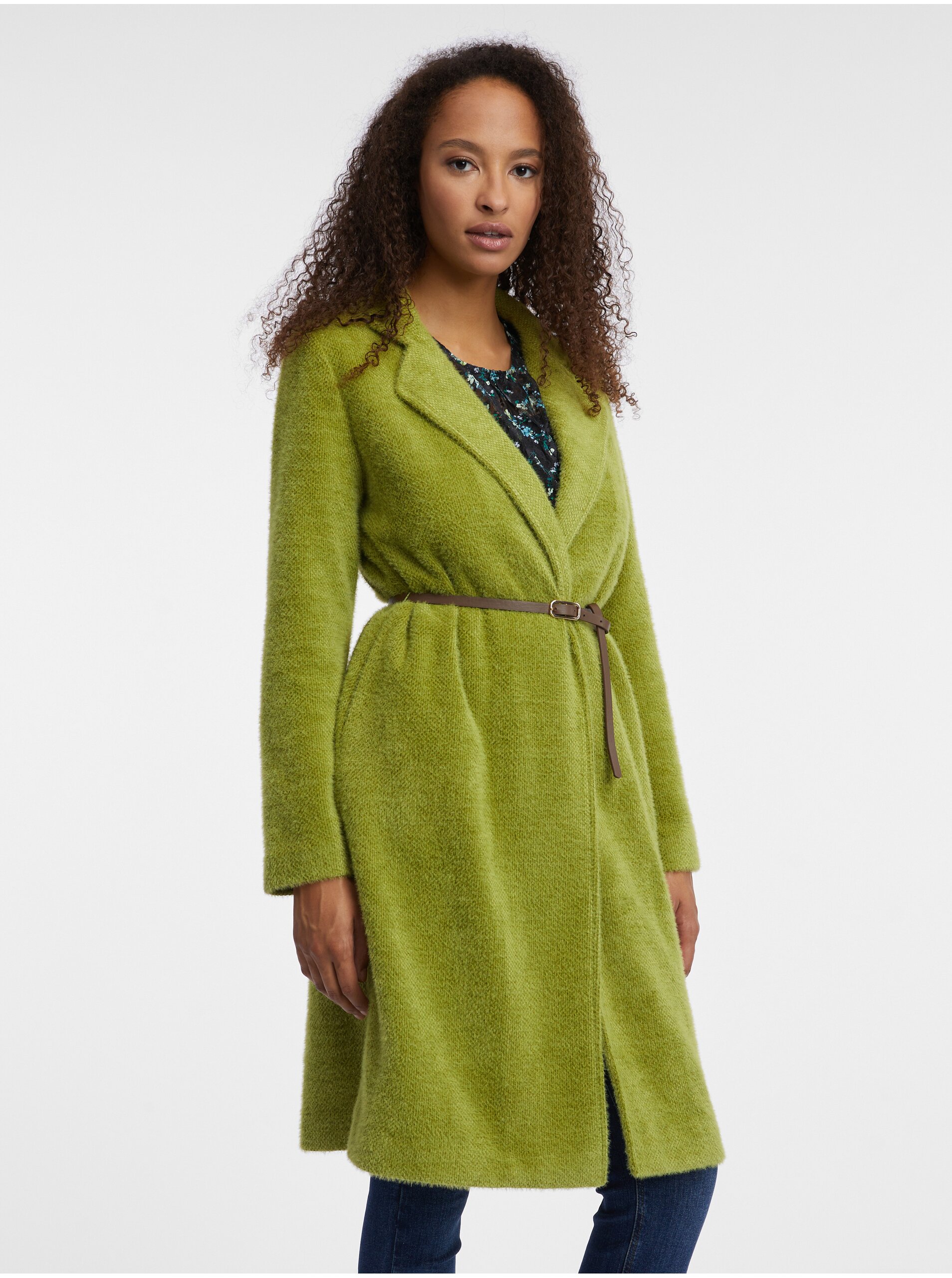 Lacno Zelený dámsky kabát ORSAY