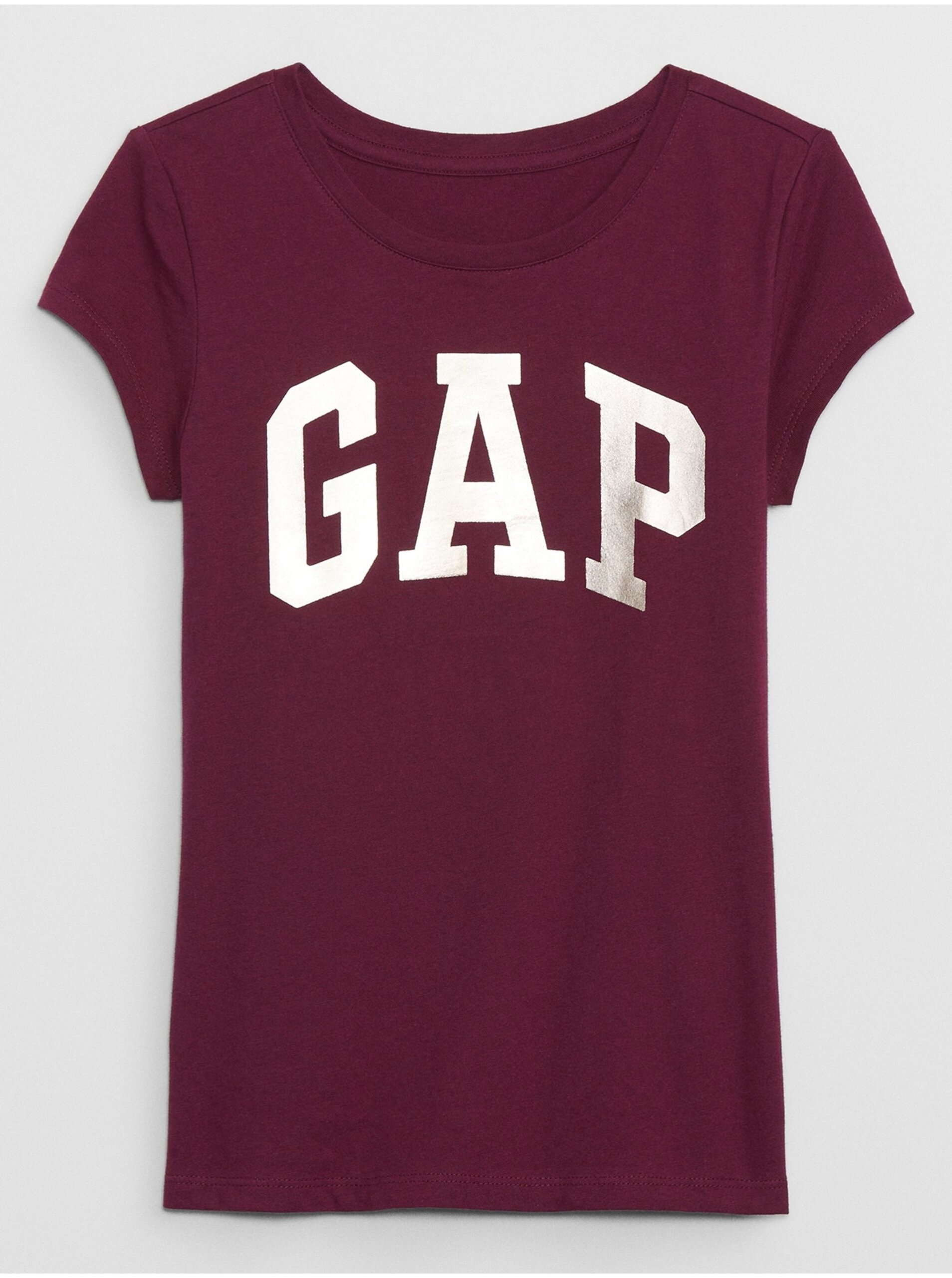 Lacno Vínové dievčenské tričko Gap