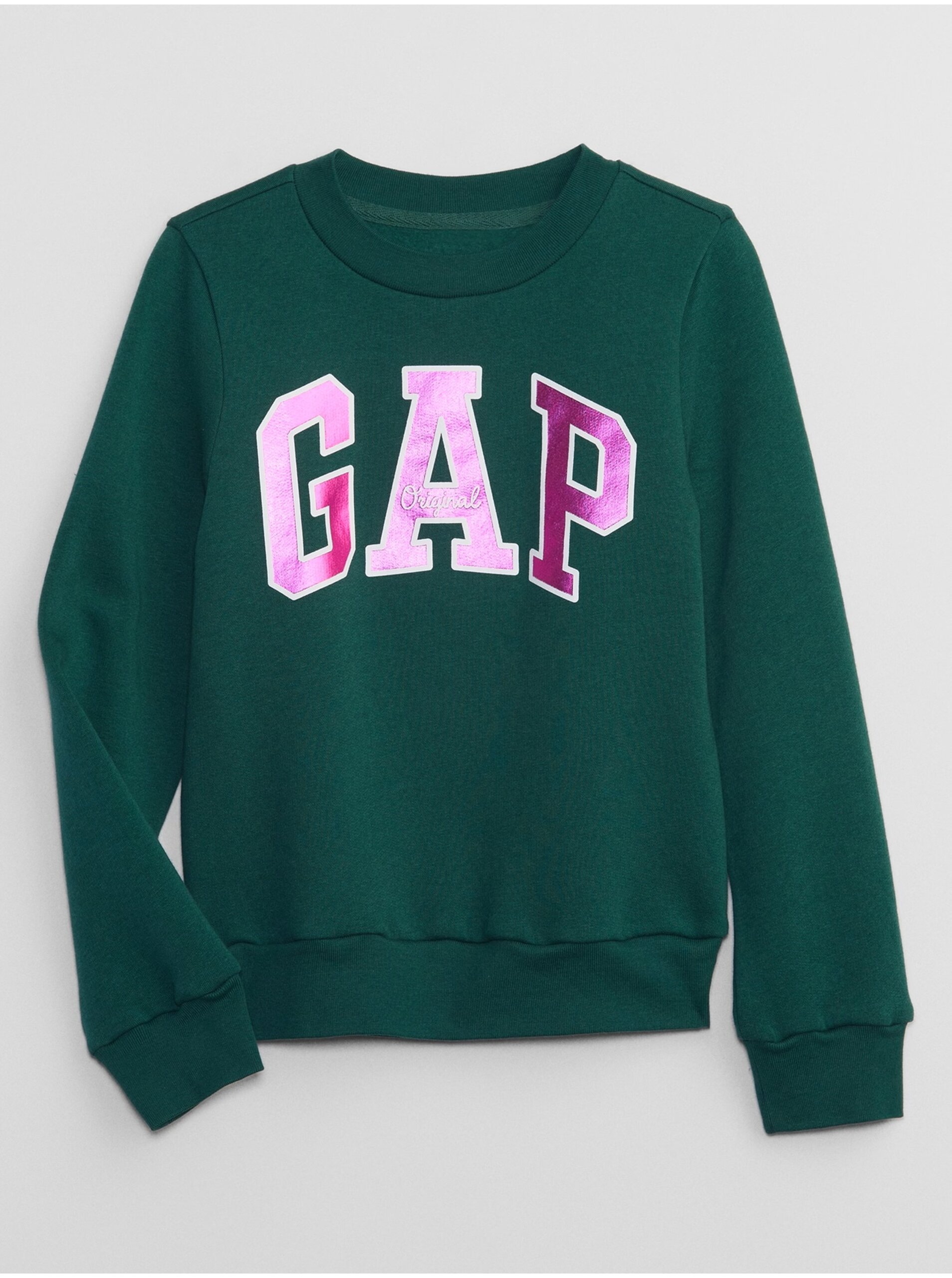 E-shop Tmavě zelená holčičí mikina Gap