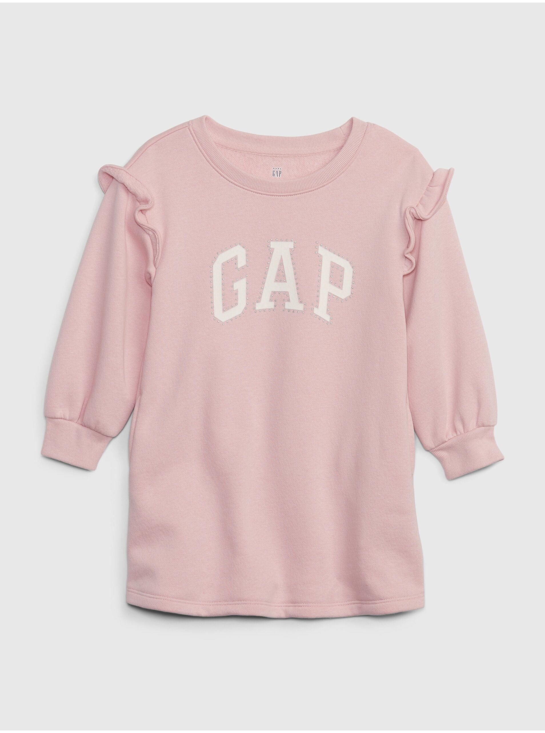 Levně Růžové holčičí mikinové šaty Gap