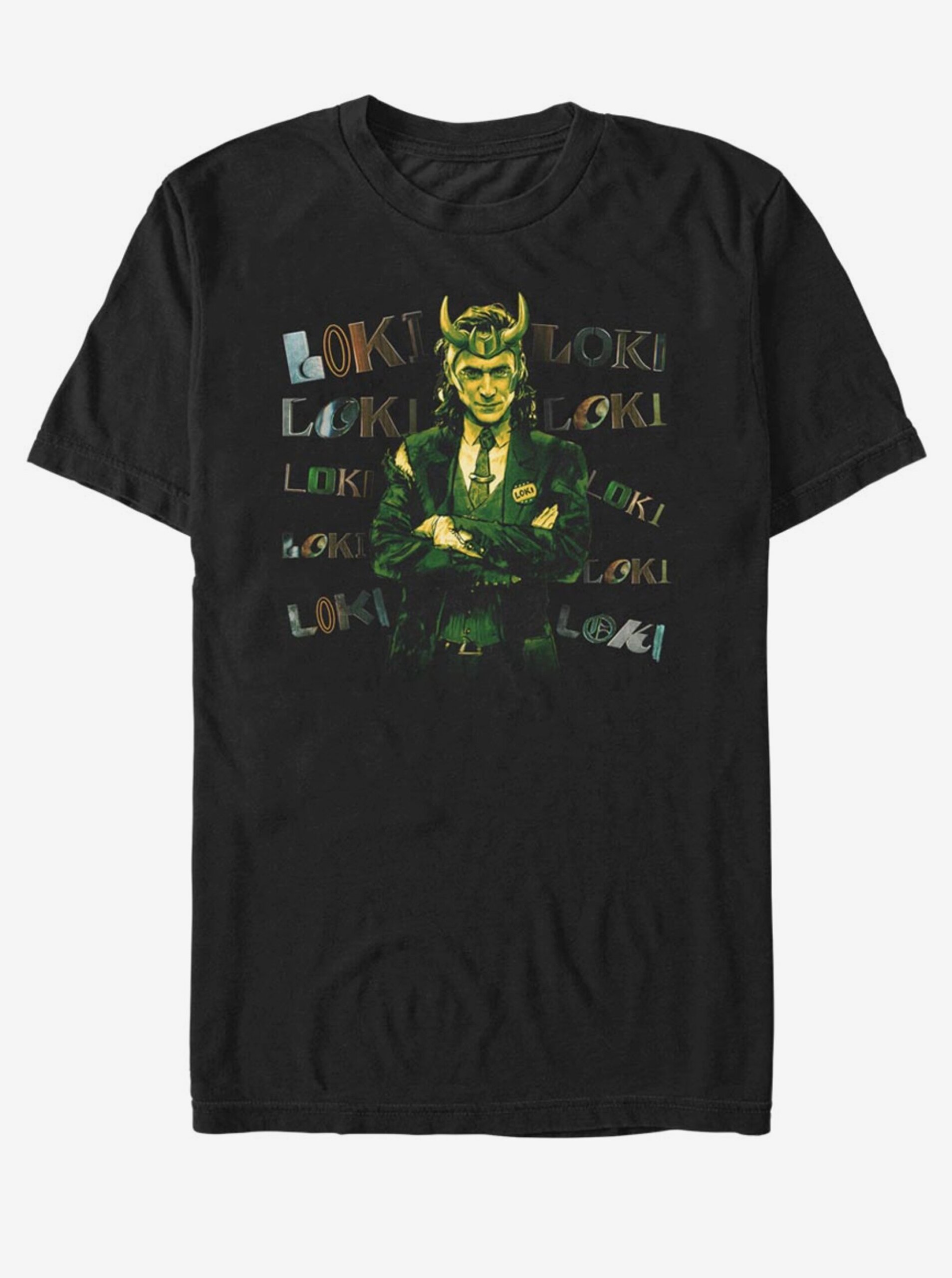 Levně Černé unisex tričko ZOOT.Fan Marvel Loki Chaotic