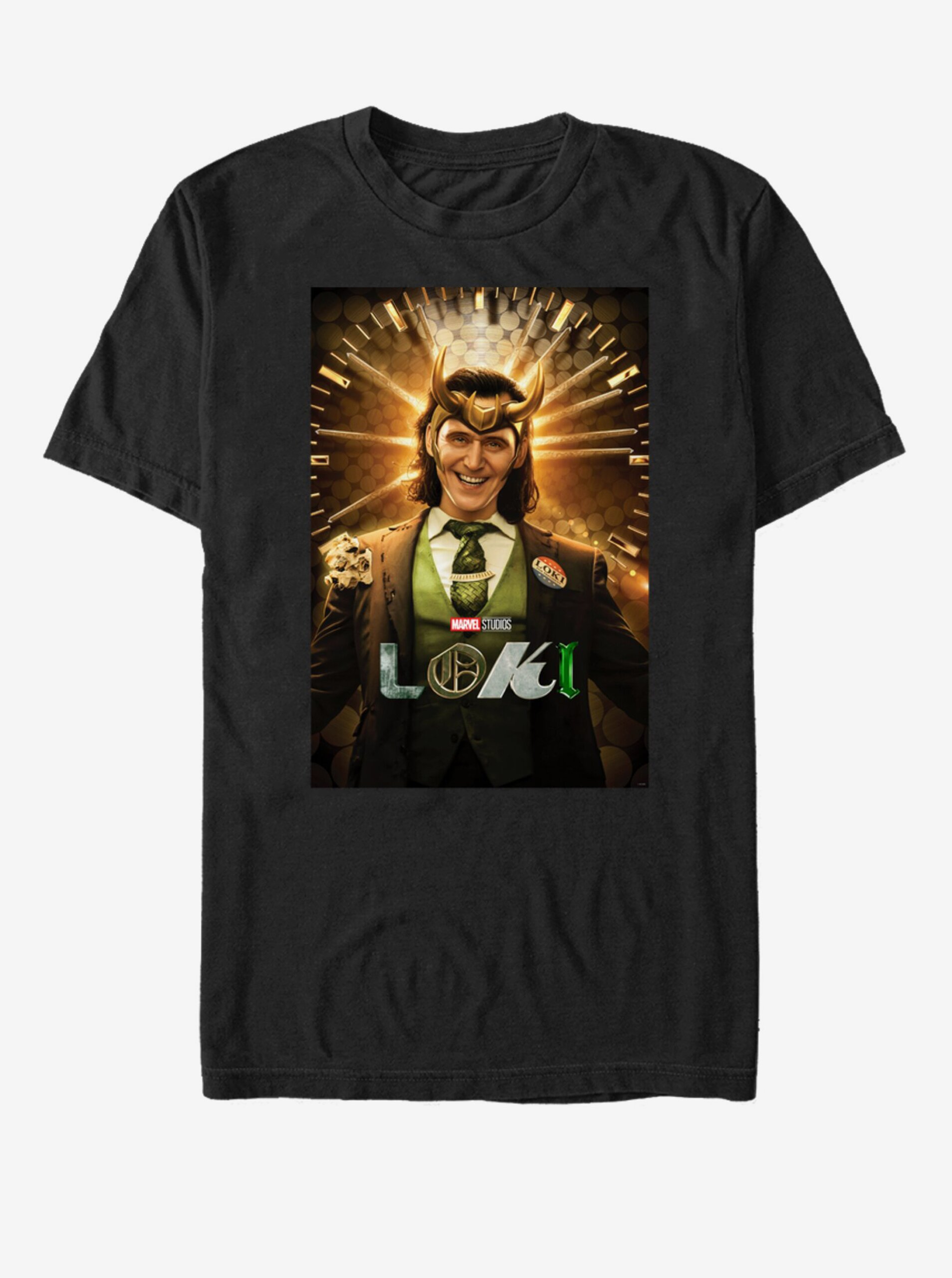 Levně Černé unisex tričko ZOOT.Fan Marvel Loki Smile Poster