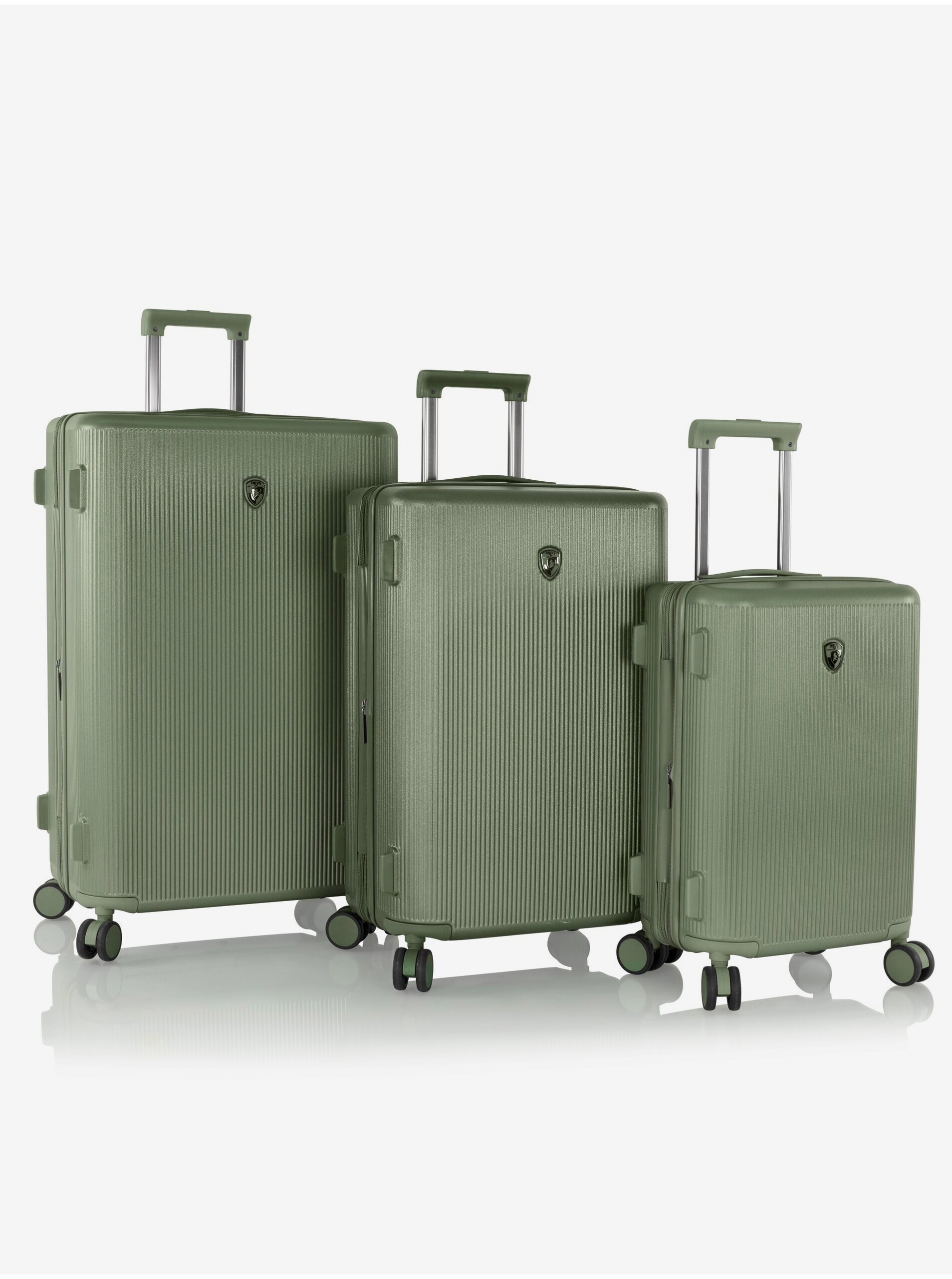 Levně Sada tří cestovních kufrů v zelené barvě Heys Earth Tones S,M,L Moss