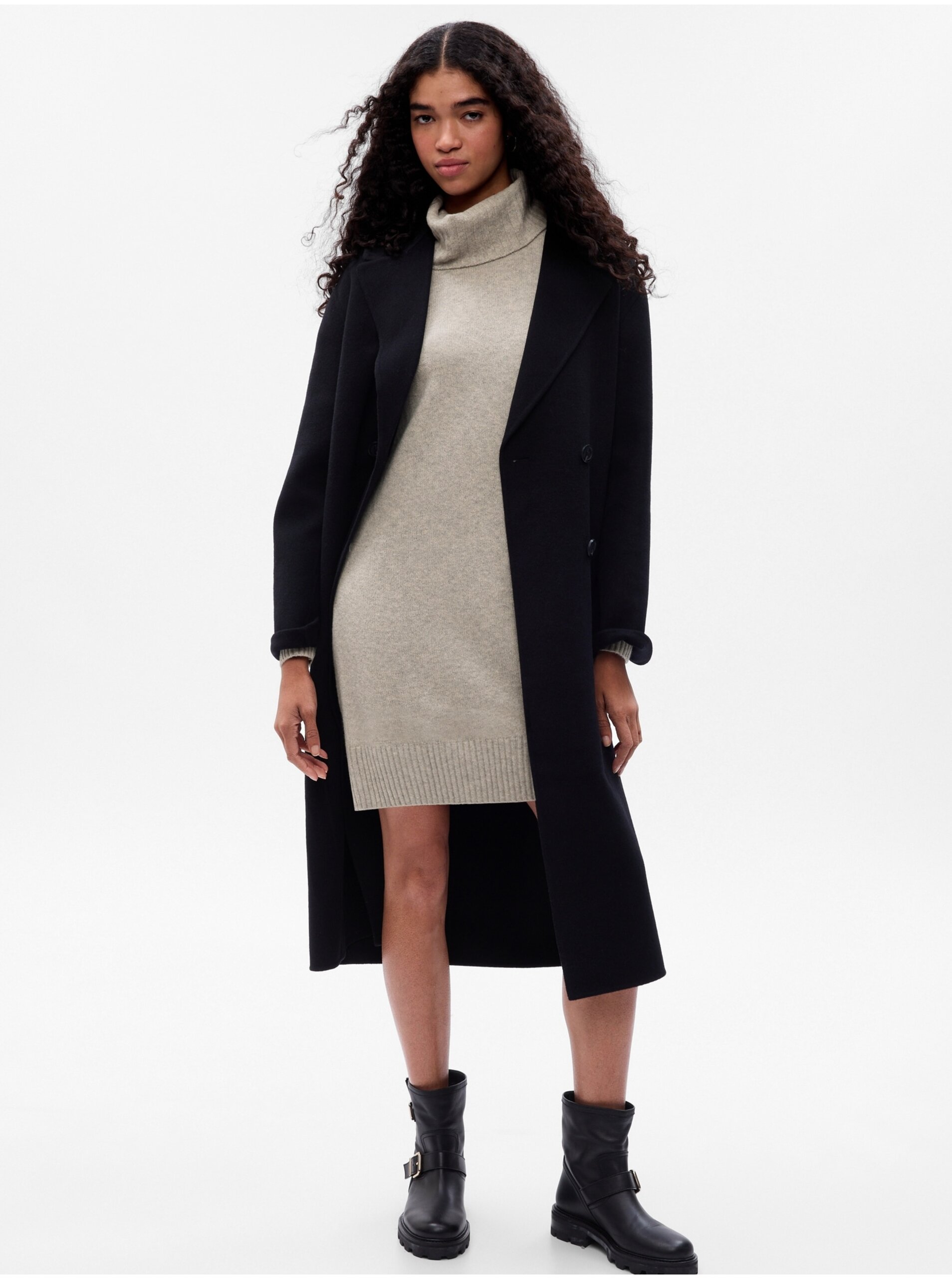 E-shop Světle šedé dámské svetrové šaty Gap