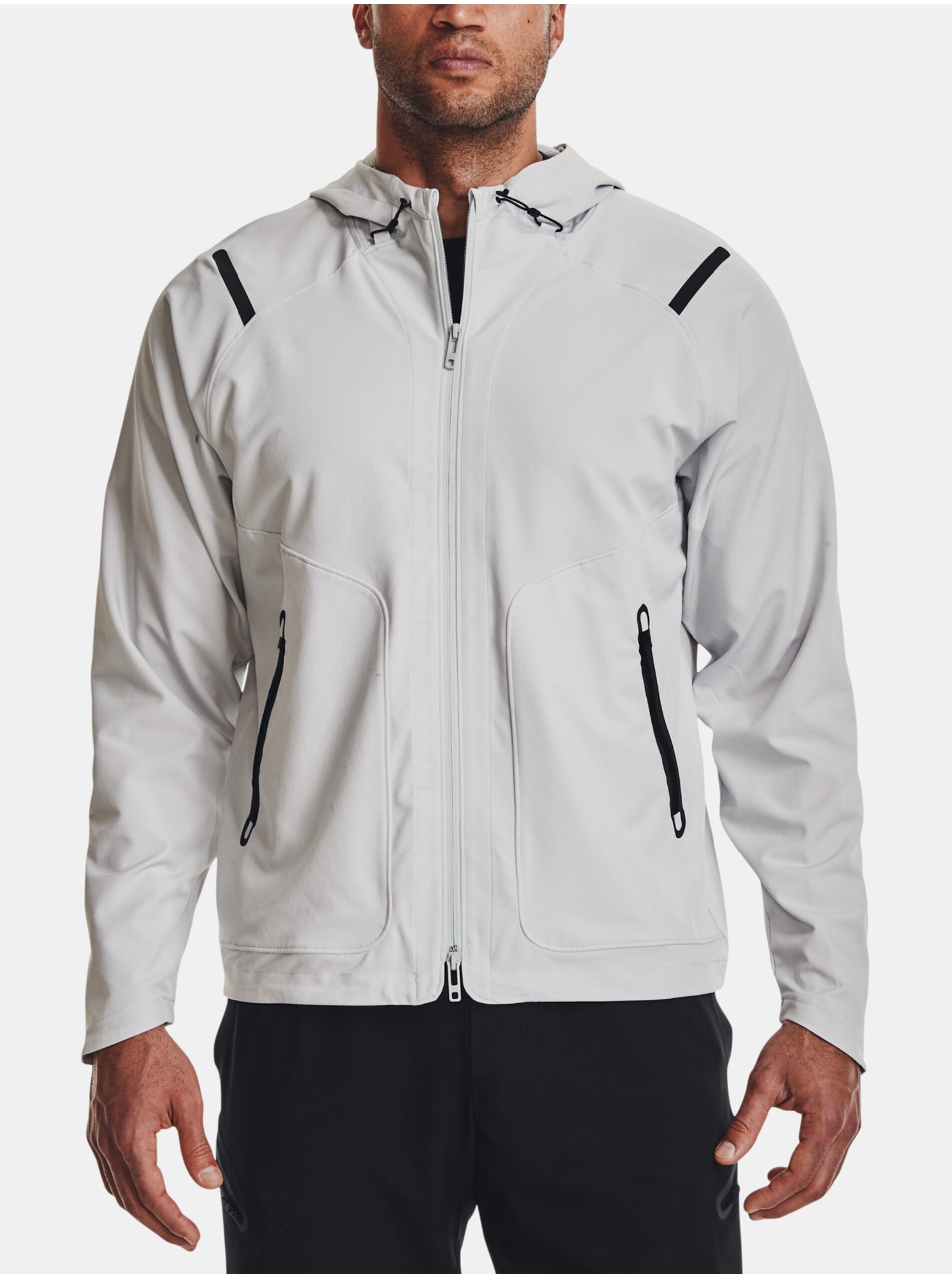 E-shop Svetlosivá pánska športová bunda Under Armour UA Unstoppable Jacket