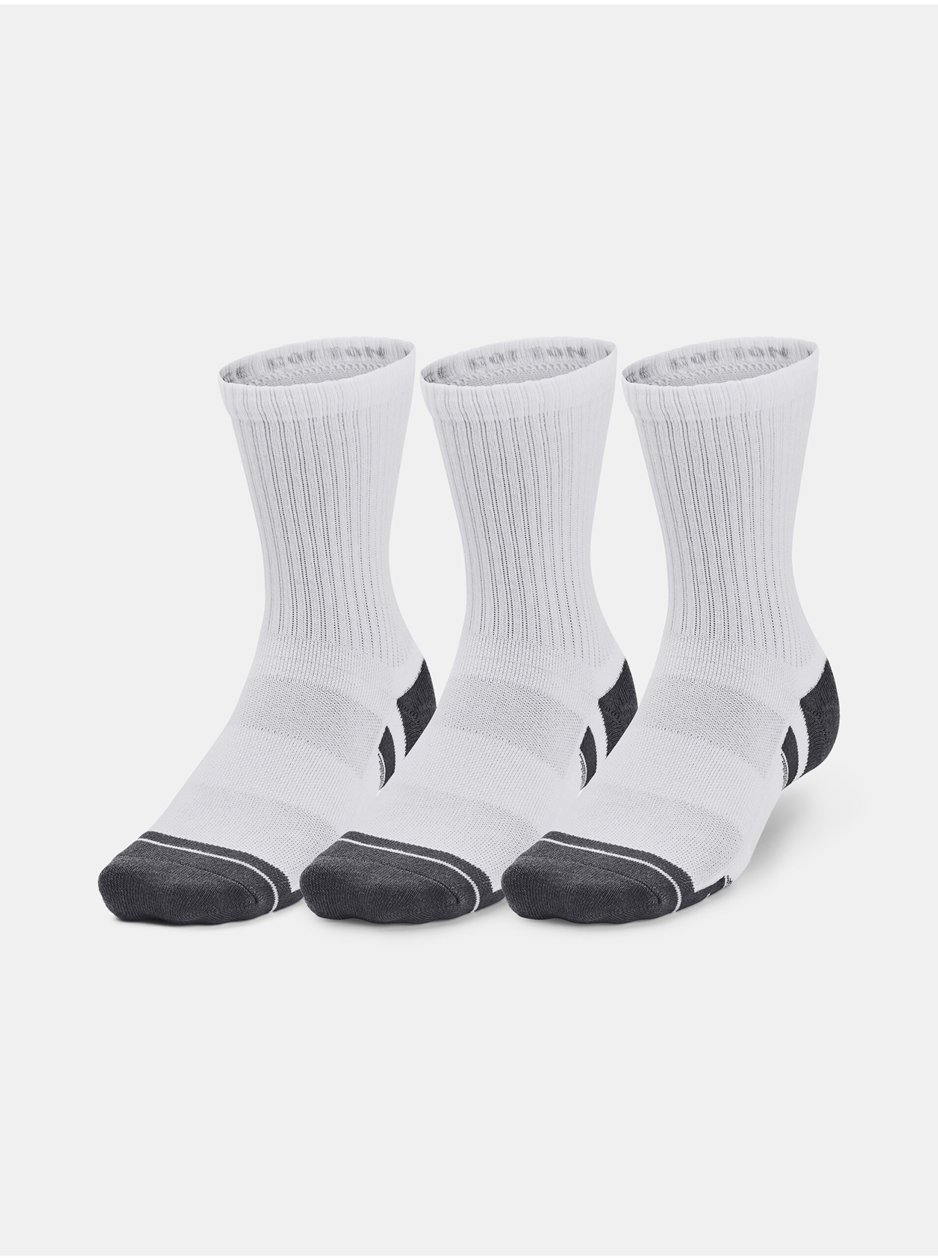 Levně Sada tří párů sportovních ponožek v bílé barvě Under Armour Performance