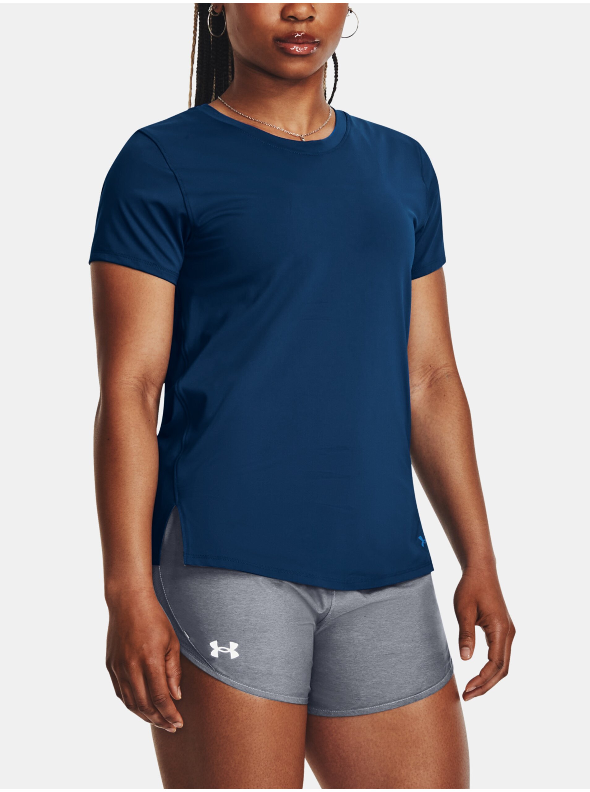 Levně Tmavě modré dámské sportovní tričko Under Armour Laser