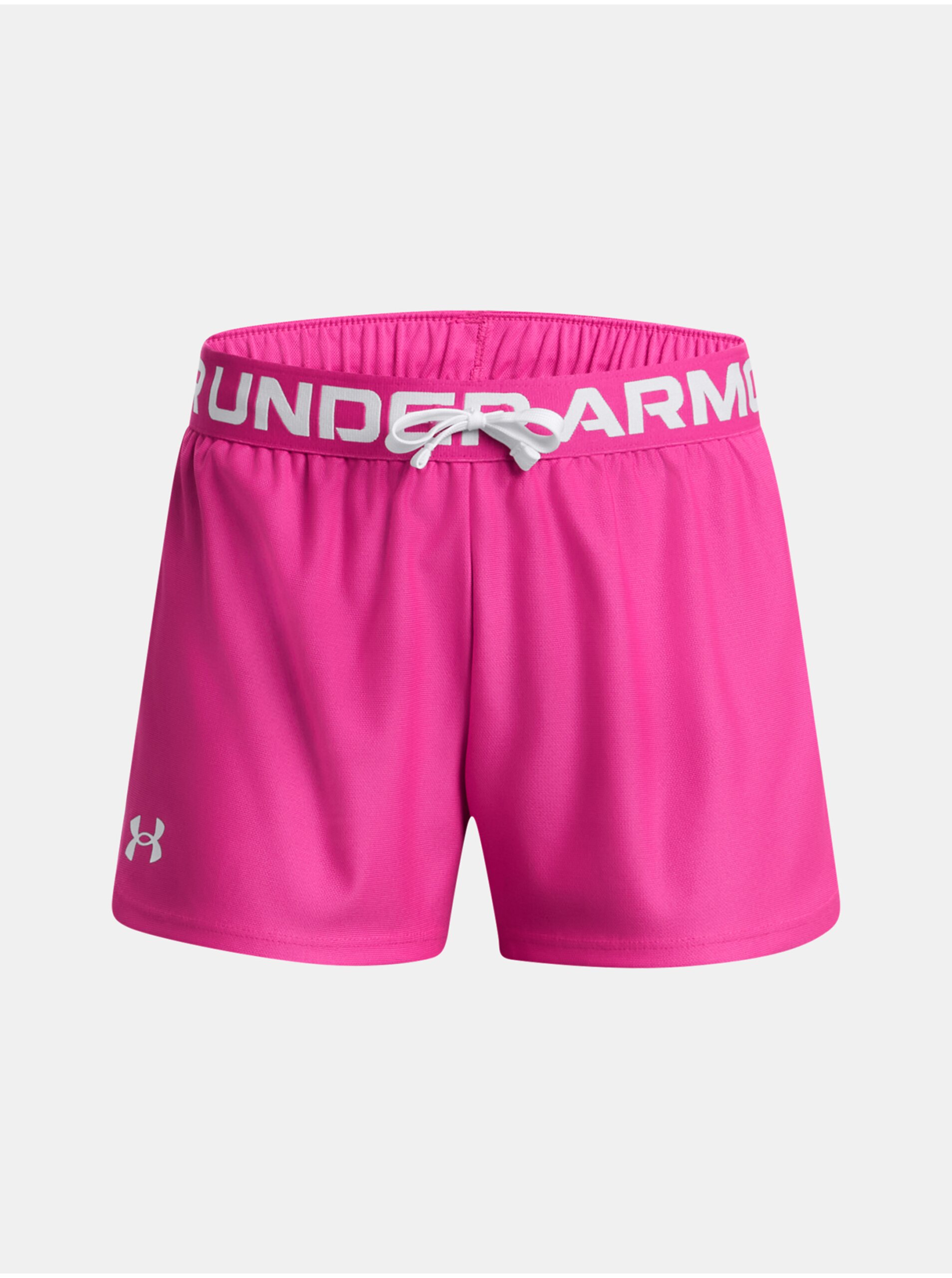 Levně Tmavě růžové sportovní kraťasy Under Armour Play Up Solid Shorts
