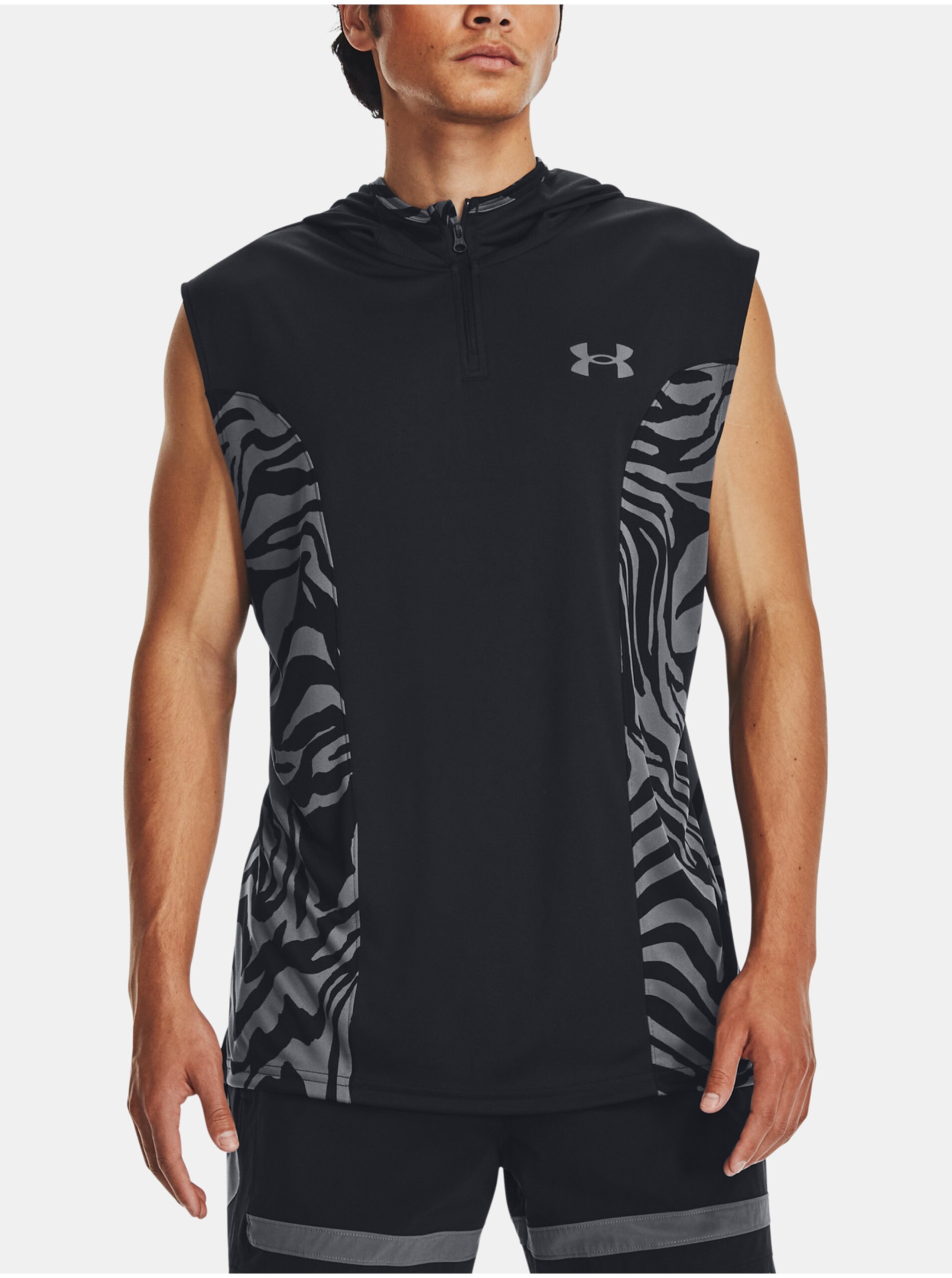 Lacno Čierne pánske športové vzorované tielko Under Armour Baseline