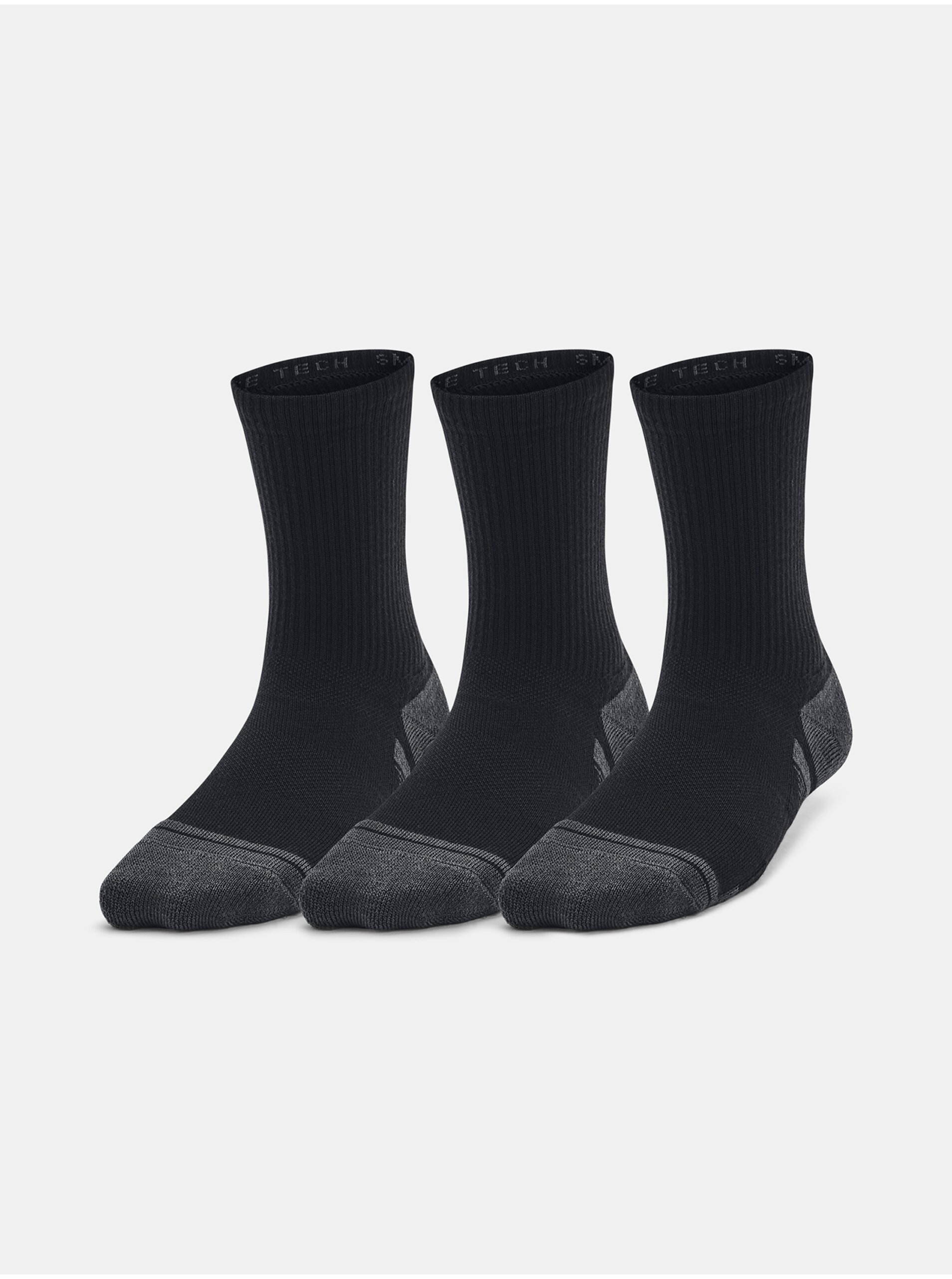 Levně Sada tří klučičích ponožek v černé barvě Under Armour Perform